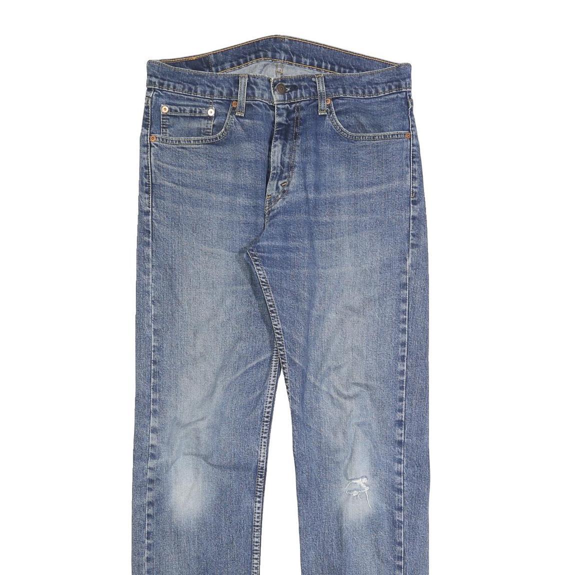 LEVI'S 505 Mens Jeans Blue Regular Straight Denim Medium W33 L34 Classic Fit Zip Refurbished - N/A refurbished available on Cerqular