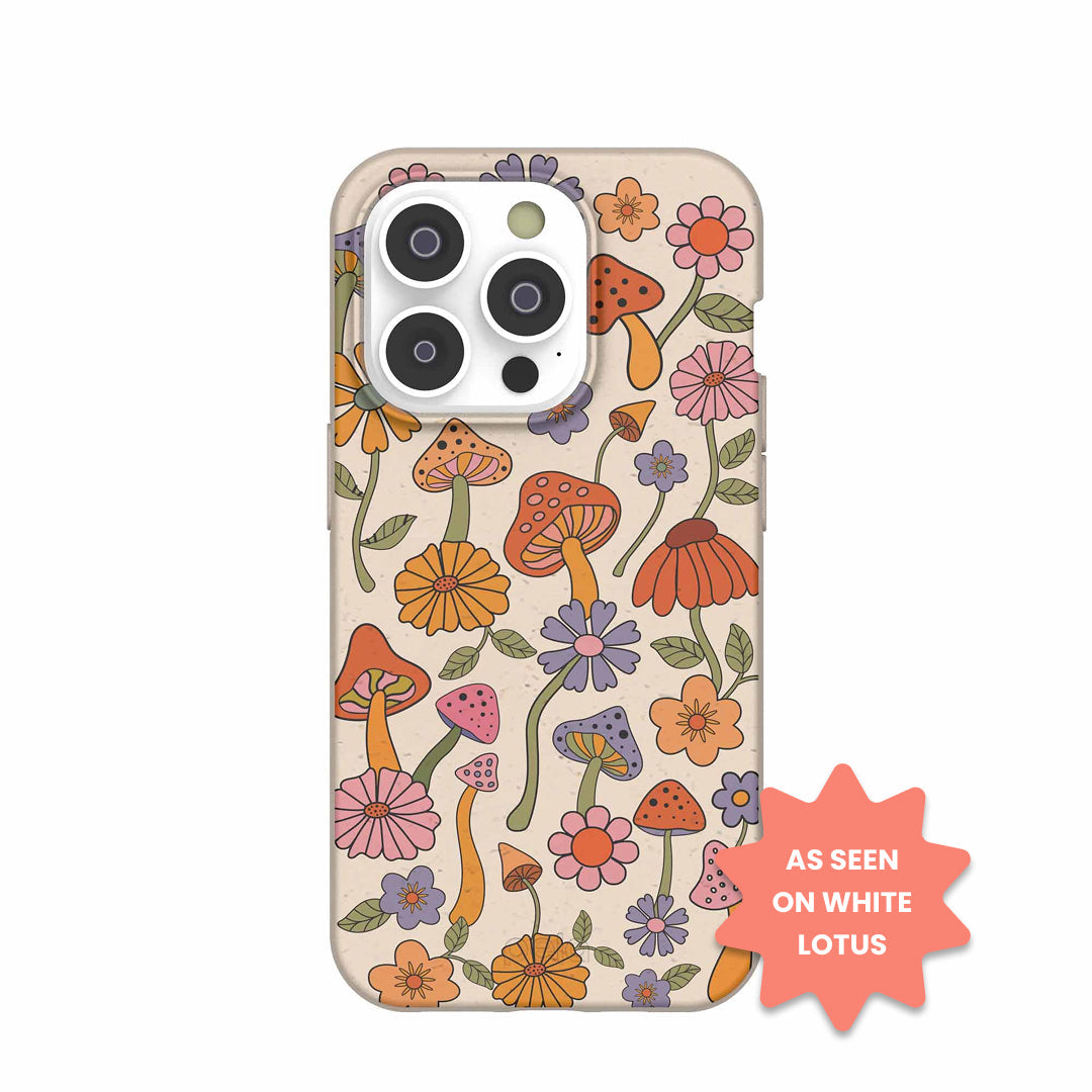 Seashell Shrooms and Blooms iPhone 14 Pro Case Refurbished - Pela Case refurbished available on Cerqular