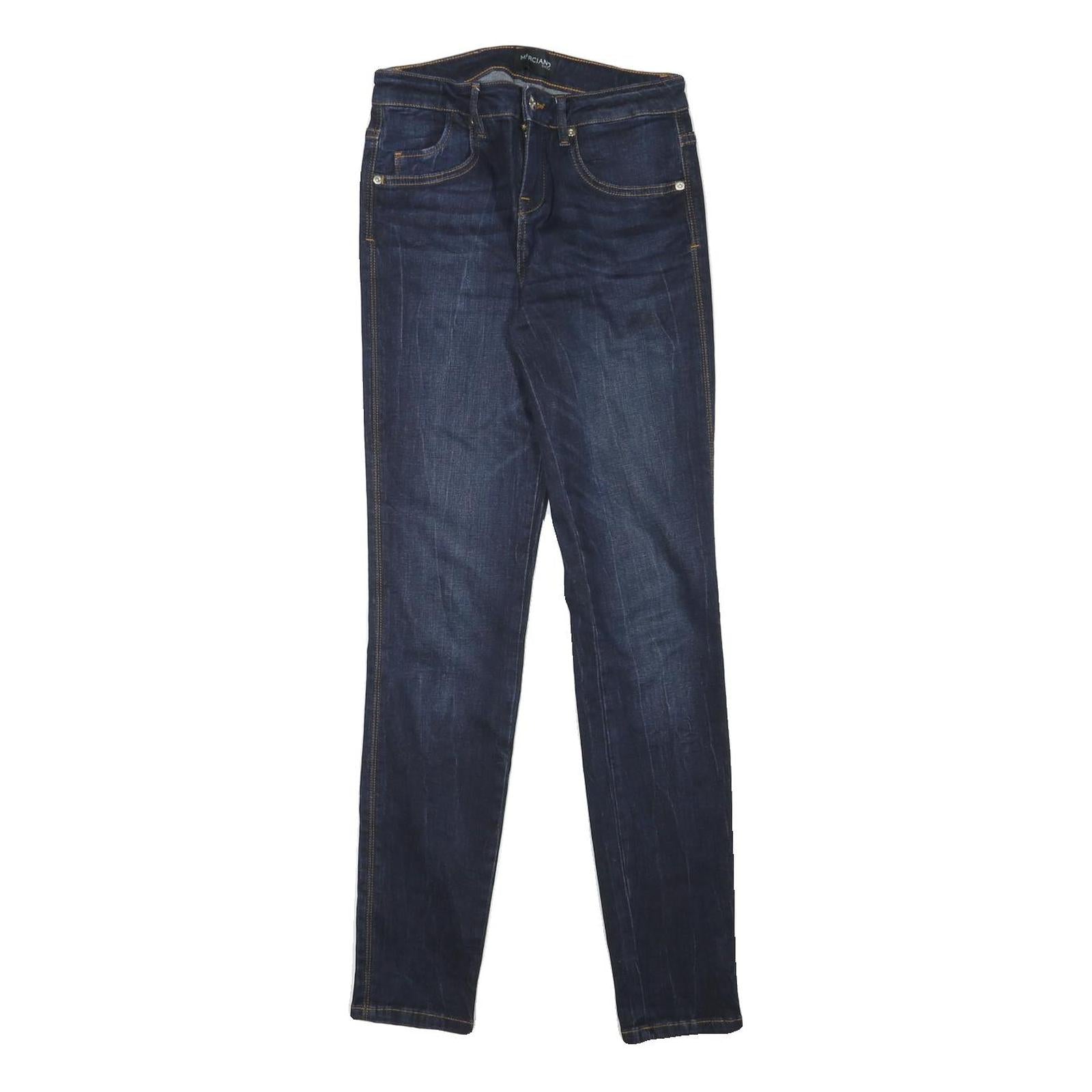 MARCIANO Womens Slim Dark Blue Denim Jeans Cotton Blend Zip W25 L29 Skinny Fit Refurbished - N/A refurbished available on Cerqular