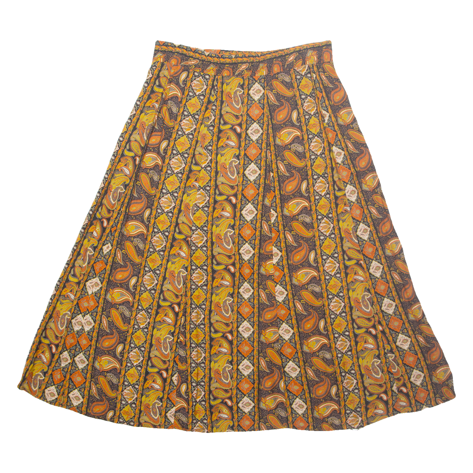 NORTON MCNAUGHTON Womens A-Line Skirt Orange Midi Paisley UK 10 Refurbished - N/A refurbished available on Cerqular