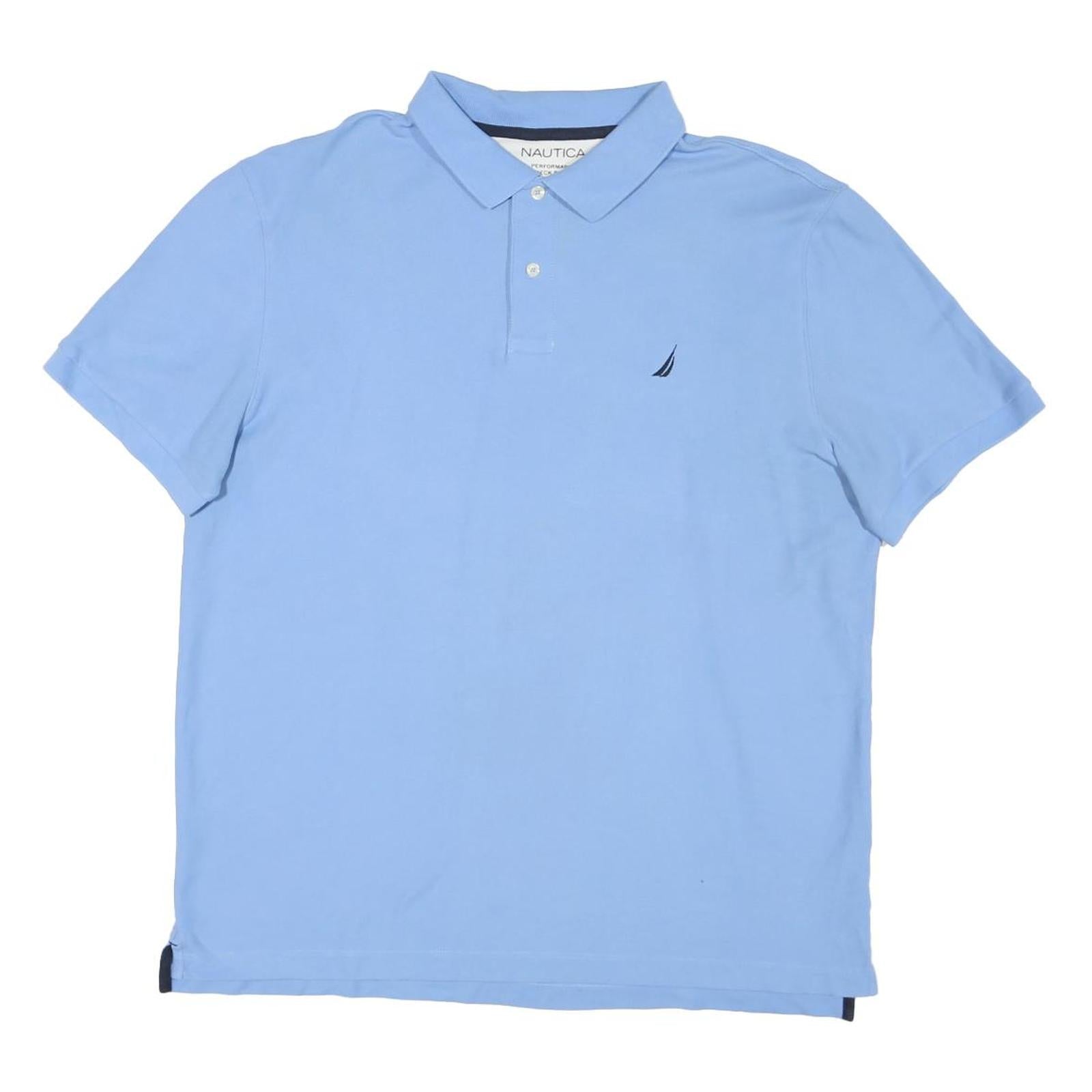 NAUTICA Mens Blue Short Sleeve Plain 2XL Casual Polo Shirt Cotton Blend Refurbished - N/A refurbished available on Cerqular