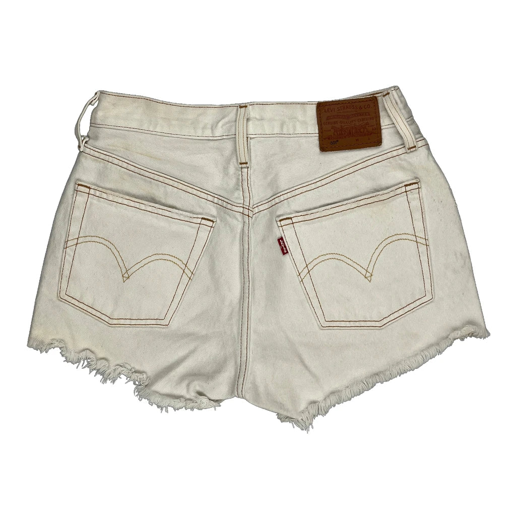 Buy Levis Denim Shorts - 26W UK 6 White Cotton Refurbished - $26.79 Levis Denim Shorts - 26W UK 6 White Cotton Refurbished - Thrifted (note: this is a term often used to describe second- refurbished available on Cerqular