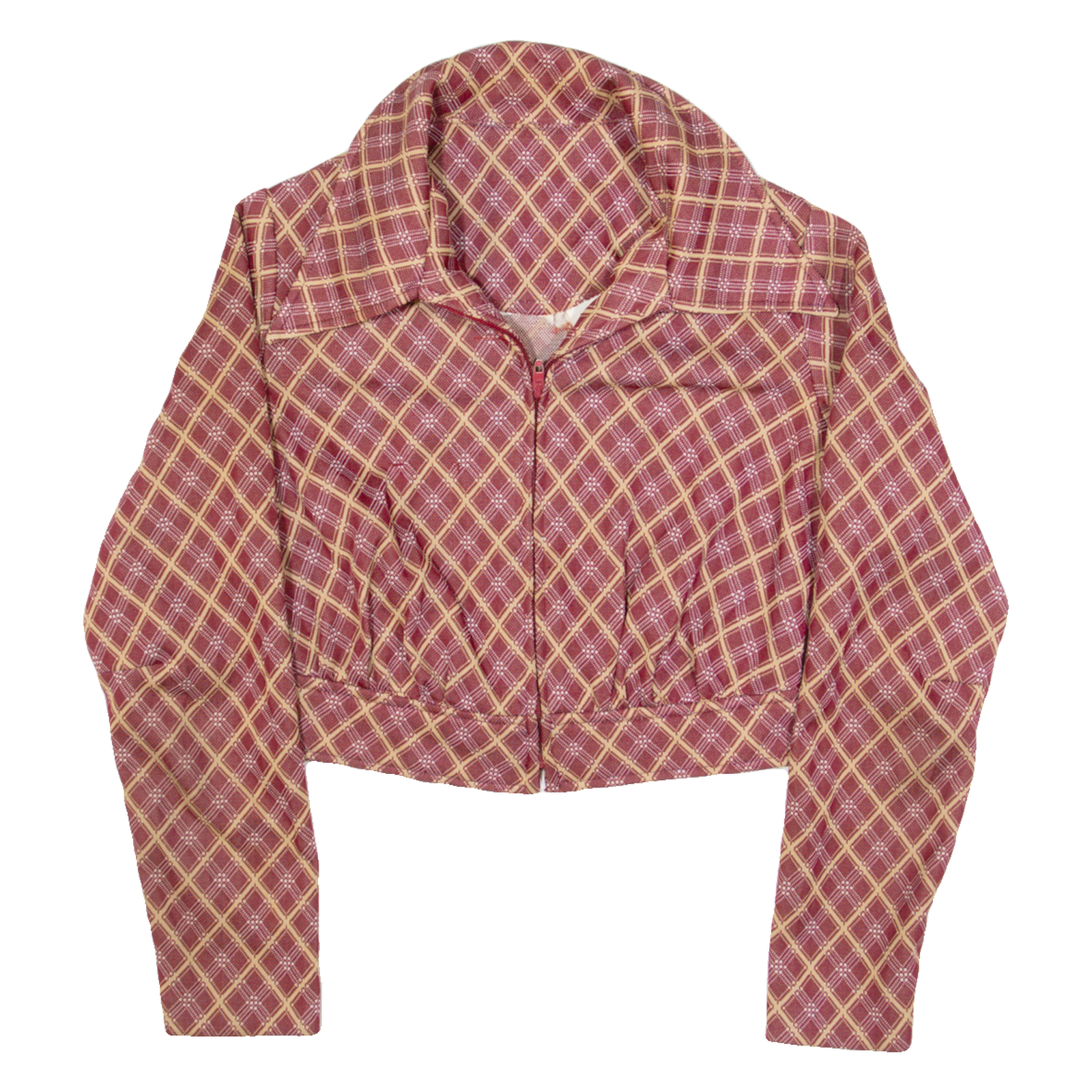 Cropped Womens Jacket Red 90s Check S Refurbished - N/A refurbished available on Cerqular