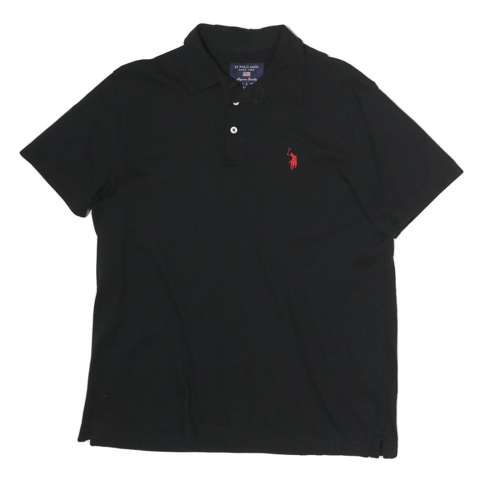 U.S. POLO ASSN Mens Black Polo Shirt Short Sleeve Plain M Classic Cotton Top Refurbished - N/A refurbished available on Cerqular