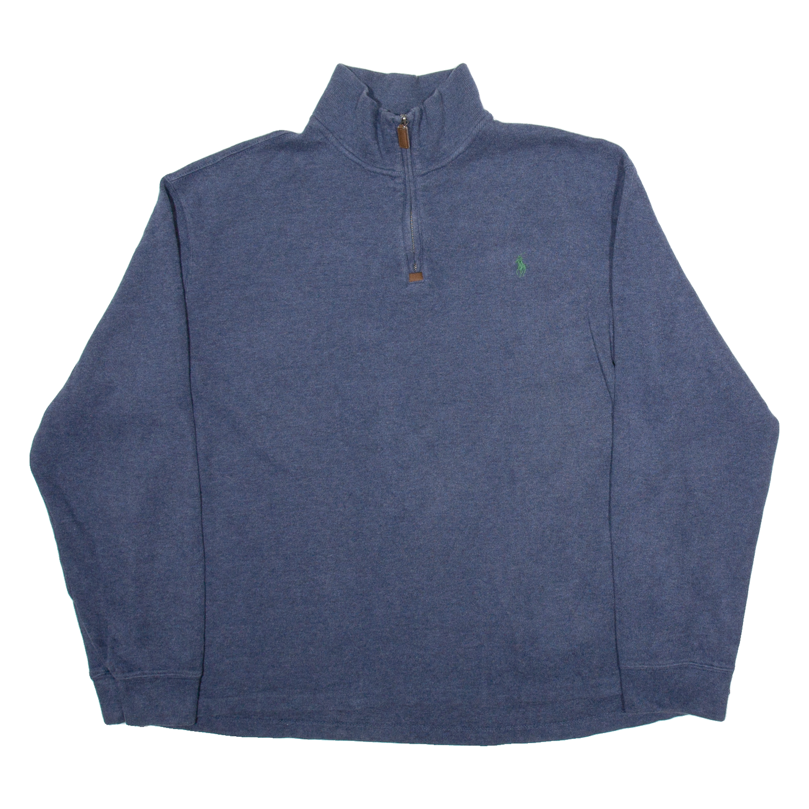 POLO RALPH LAUREN Mens Jumper Blue 1/4 Zip Tight Knit 2XL Refurbished - N/A refurbished available on Cerqular