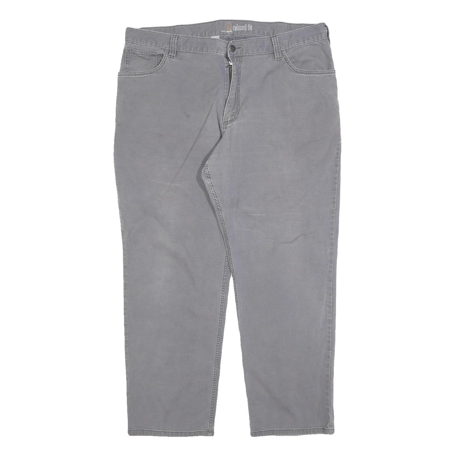 CARHARTT Mens Cotton Blend Relaxed Grey Trousers W40 L30 Casual Workwear Zip Refurbished - N/A refurbished available on Cerqular