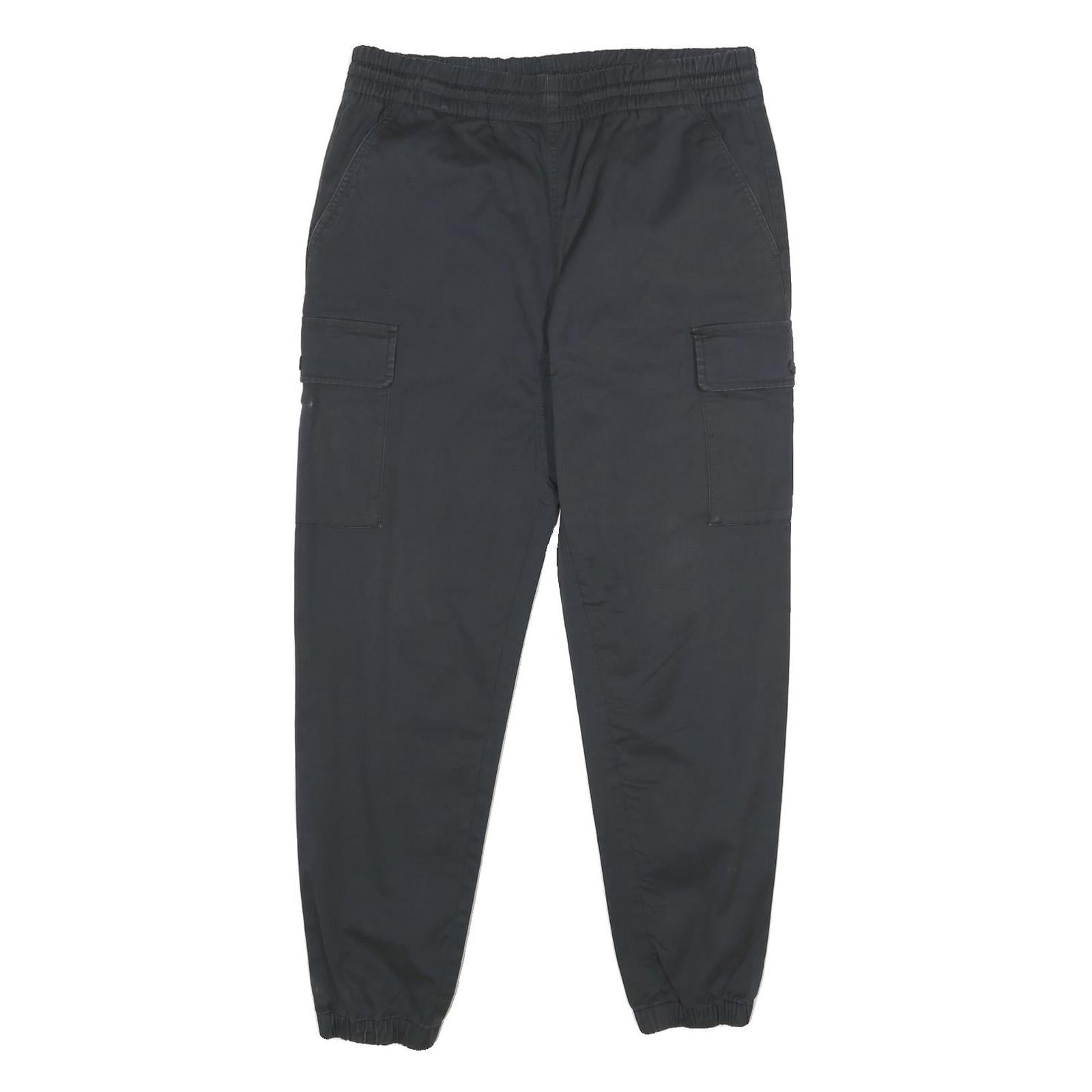 NEW BALANCE Mens Regular Black Cotton Blend Drawstring Cargo Trousers W32 L28 Refurbished - N/A refurbished available on Cerqular