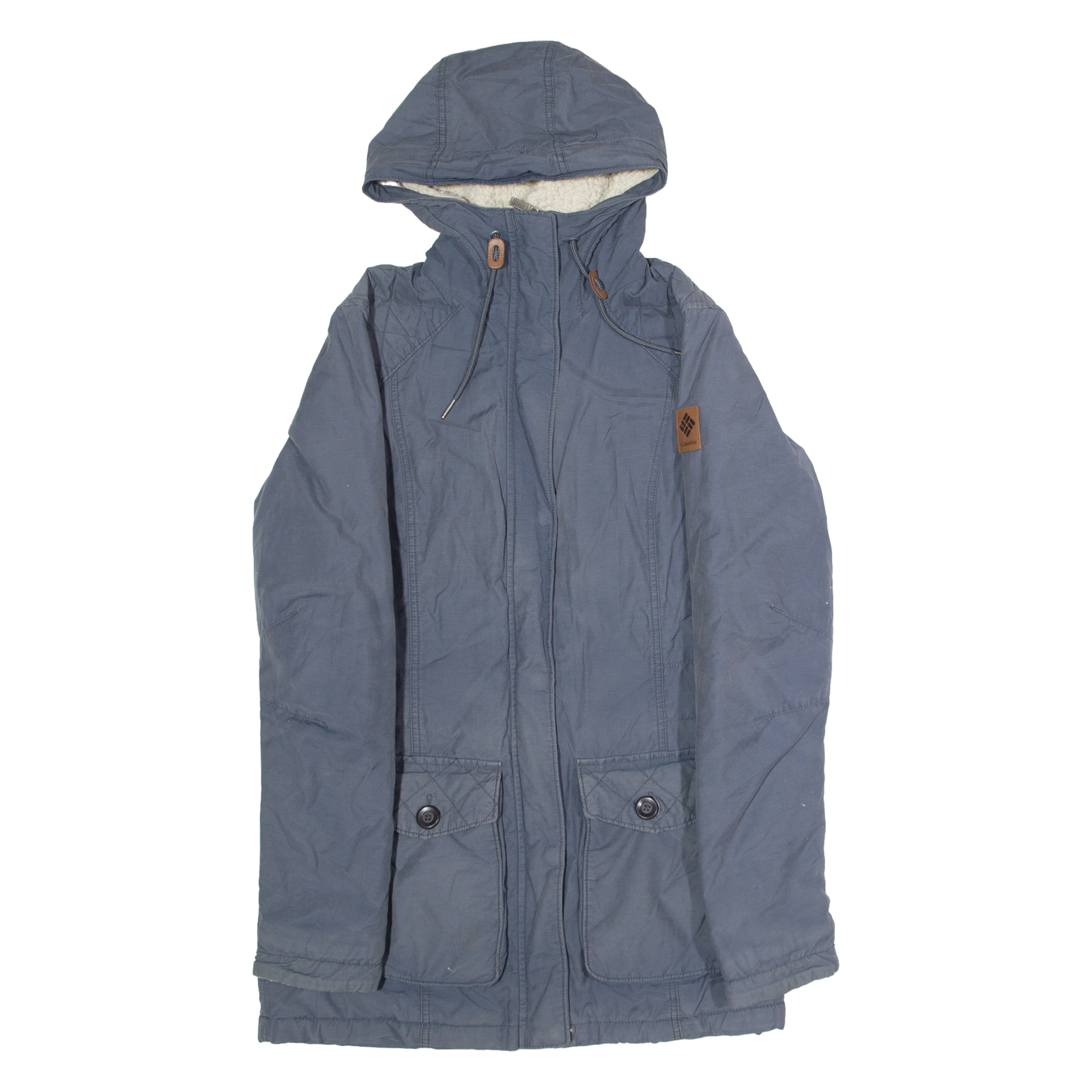 COLUMBIA Fleece Lined Womens Parka Coat Blue Hooded S Refurbished - N/A refurbished available on Cerqular