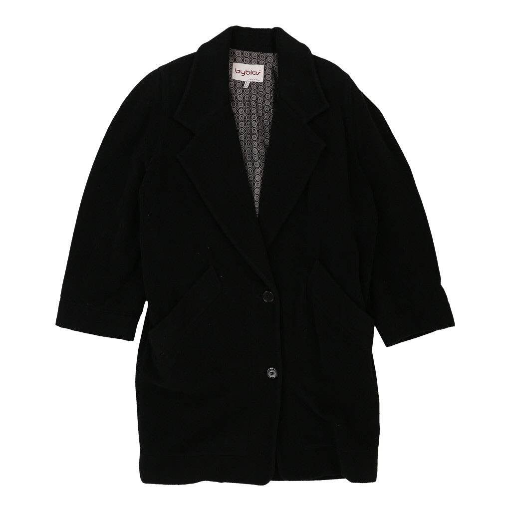 Byblos Overcoat - XL Black Wool Blend | Size: x-large Refurbished - N/A (Preloved Designer is not a specific brand, it refurbished available on Cerqular
