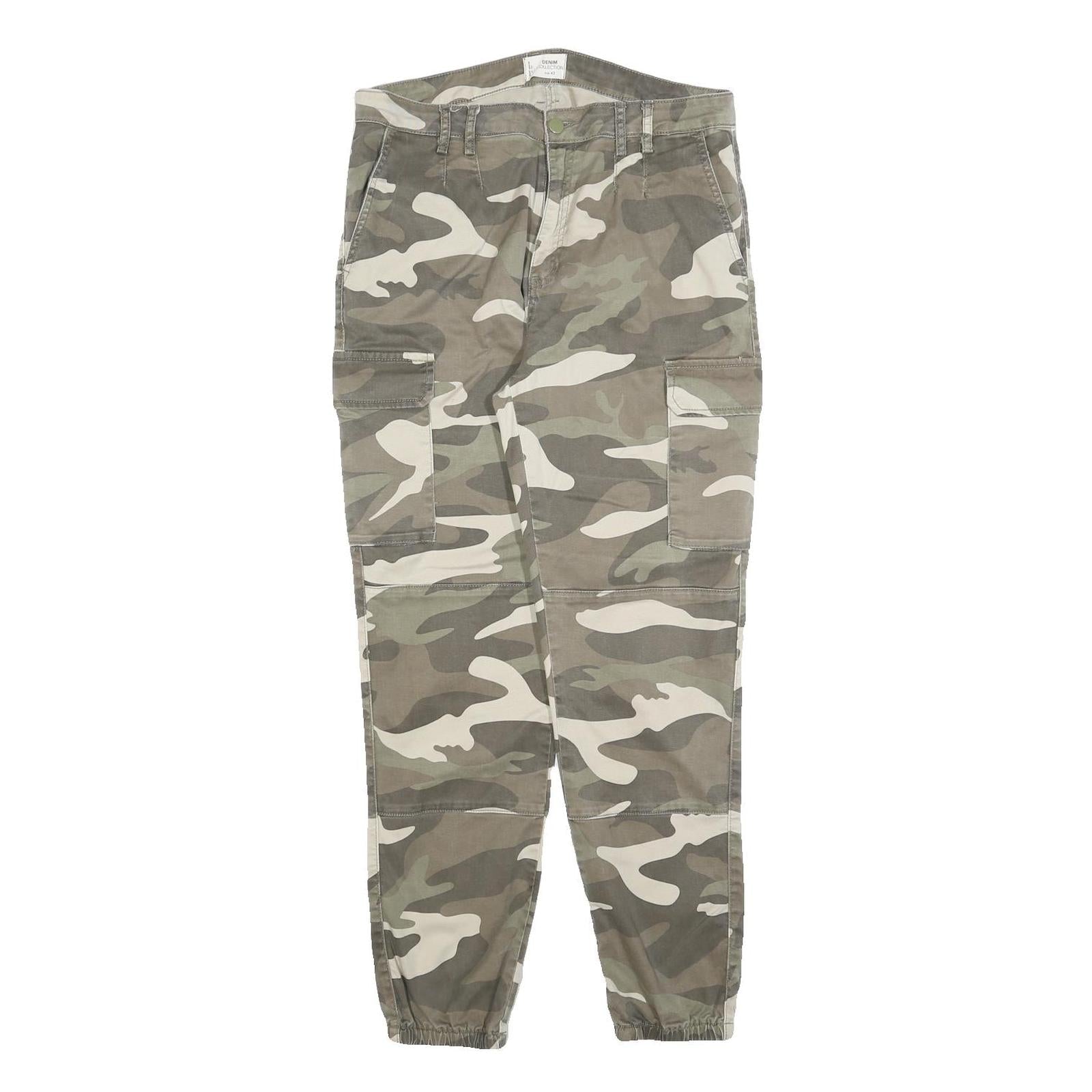 TALLY WEIJL Mens Cotton Blend Regular Camouflage Cargo Trousers W32 L28 Elastic Refurbished - N/A refurbished available on Cerqular