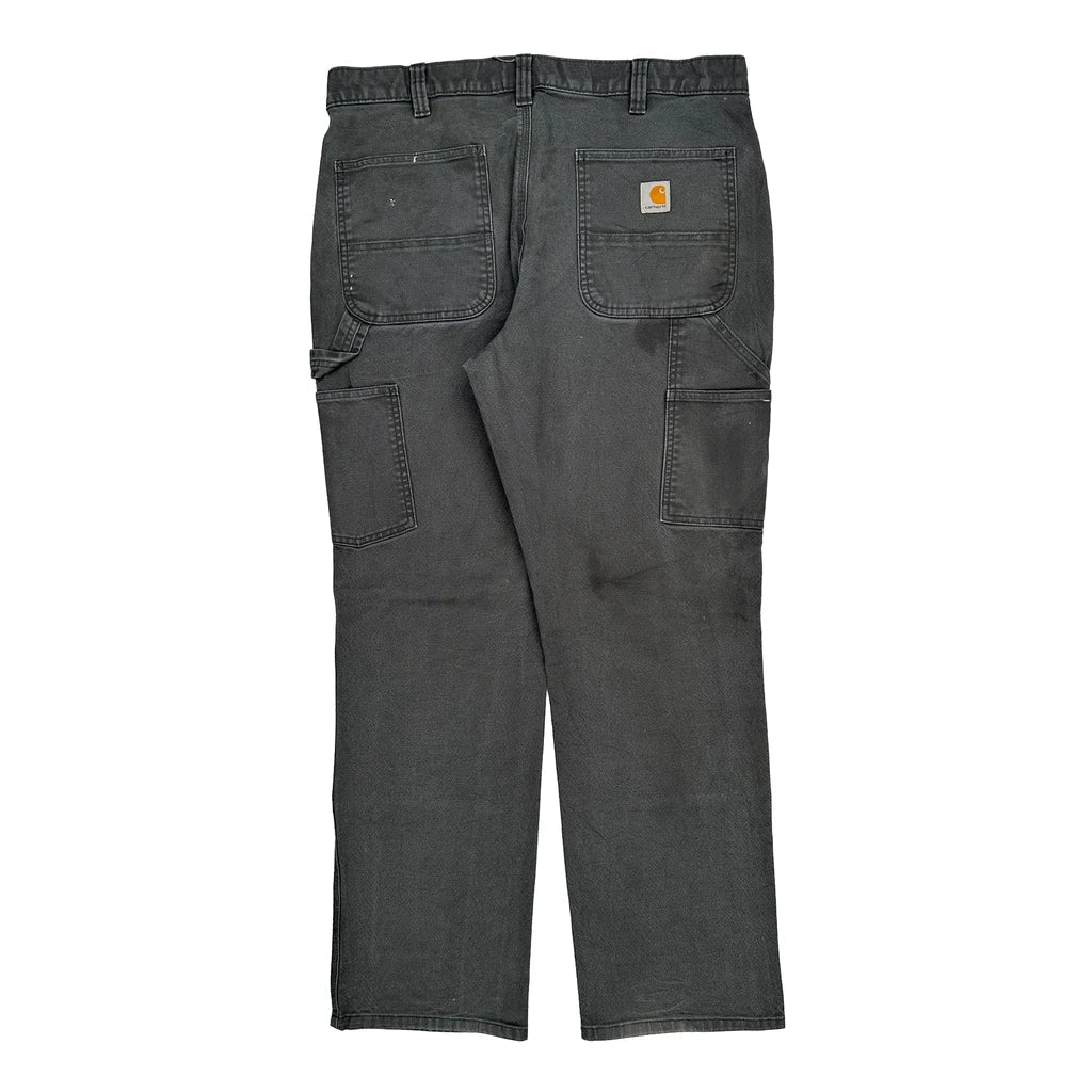 Carhartt Double Knee Carpenter Trousers - 36W 32L Grey Cotton Refurbished - Thrifted (note: this is a term often used to describe second- refurbished available on Cerqular