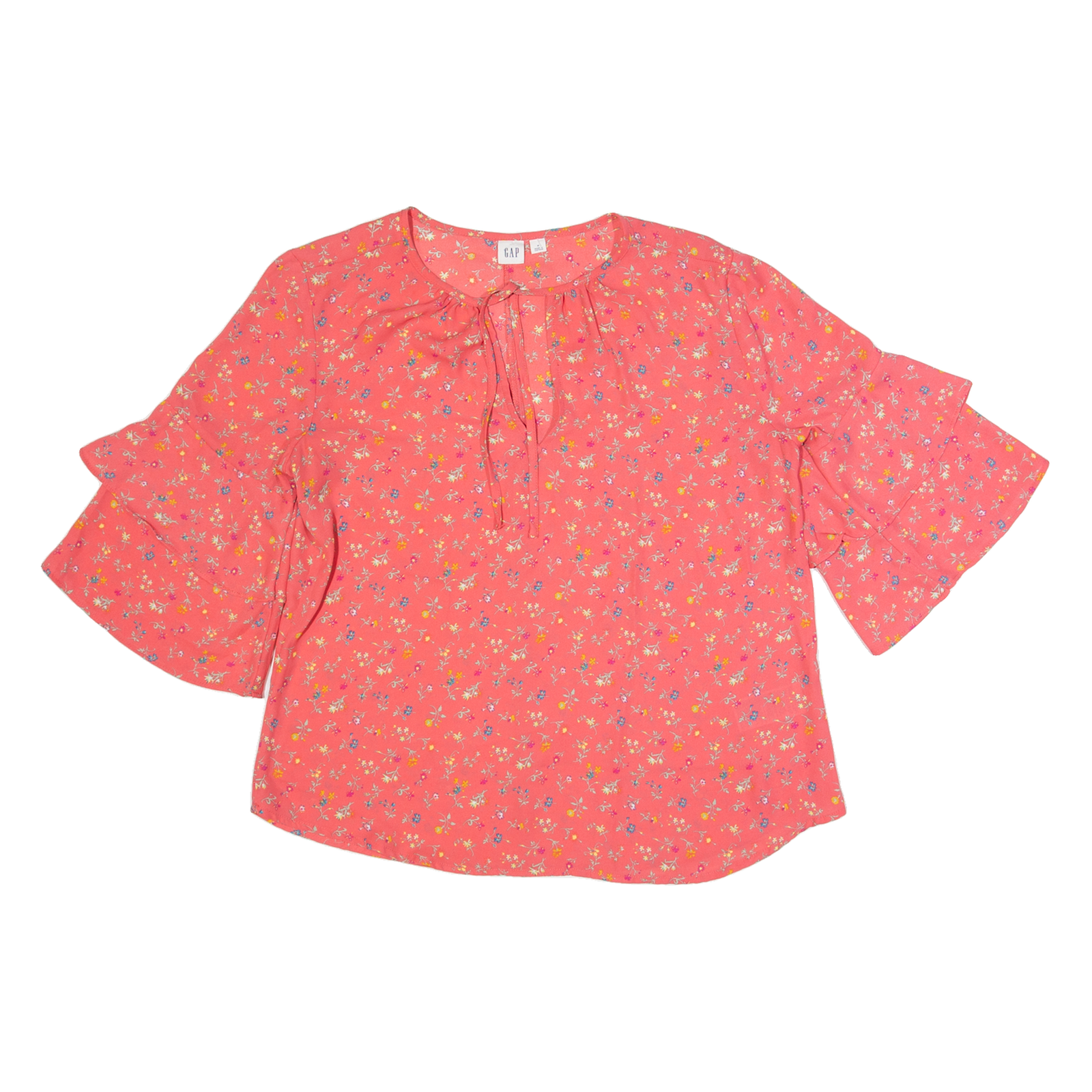 GAP Womens Printed Blouse Pink 3/4 Sleeve Floral M Refurbished - N/A refurbished available on Cerqular