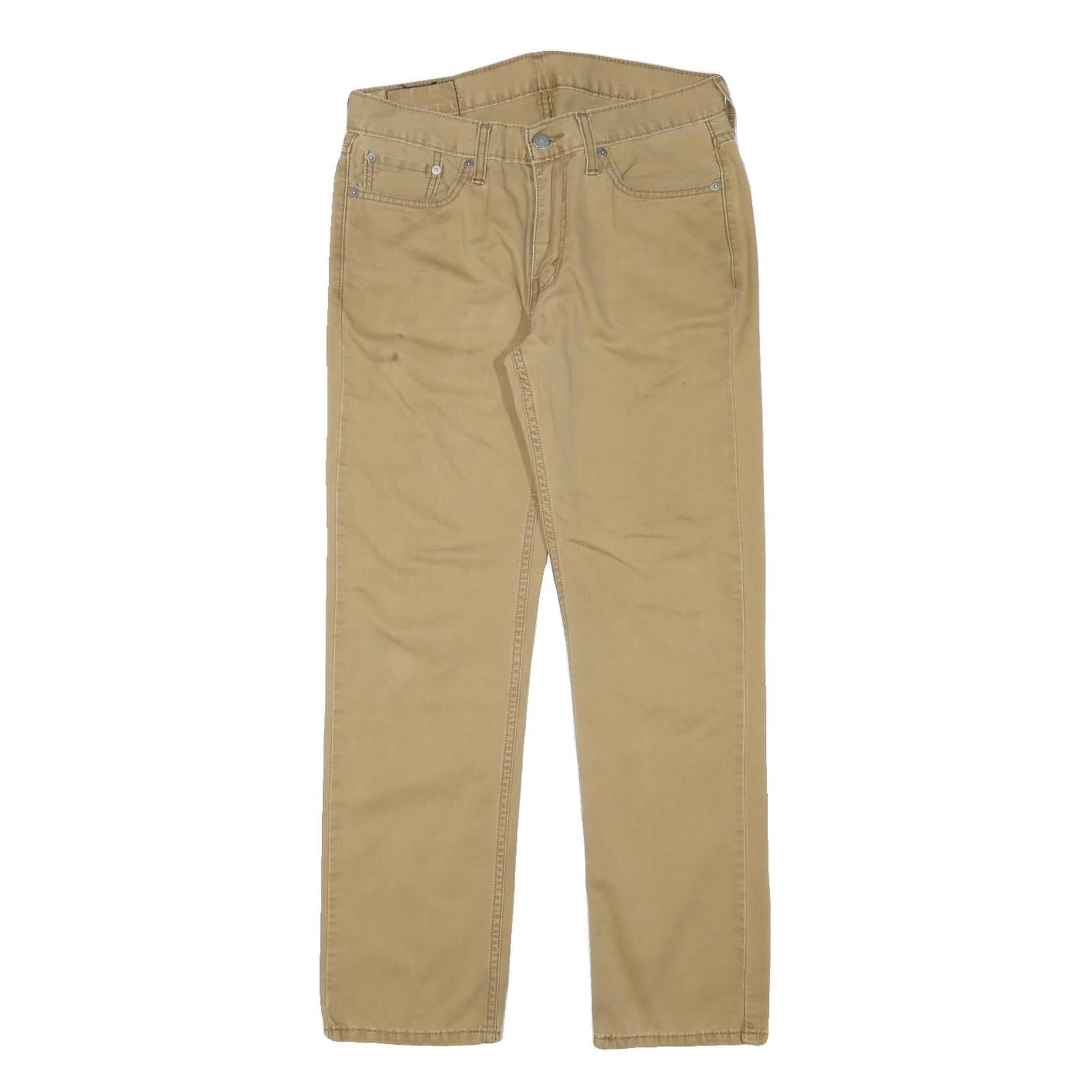 LEVI'S Mens Regular Fit Beige Cotton Blend Trousers W30 L28 Classic Zip Pockets Refurbished - N/A refurbished available on Cerqular