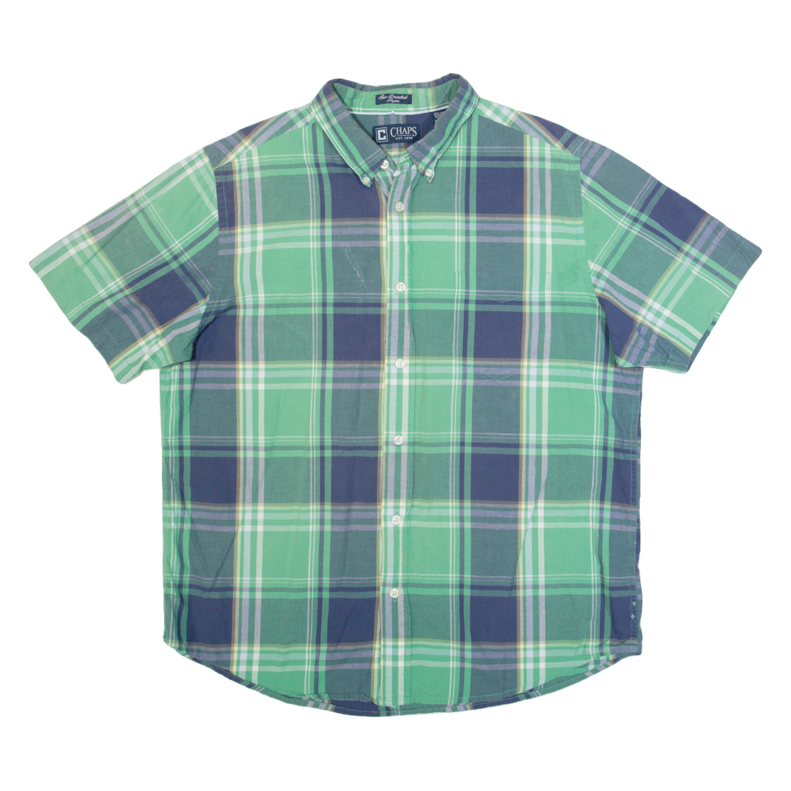 CHAPS Mens Shirt Green Check L Refurbished - N/A refurbished available on Cerqular