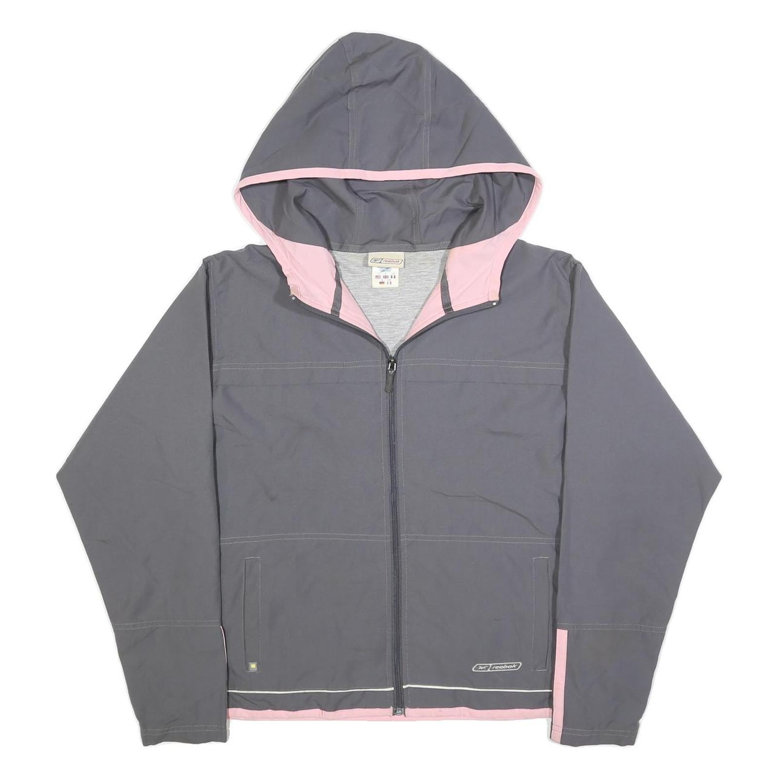 Buy REEBOK Womens Grey & Pink Lightweight Zip Jacket UK 14 Polyester Blend Hooded Refurbished - $41.59 REEBOK Womens Grey & Pink Lightweight Zip Jacket UK 14 Polyester Blend Hooded Refurbished - N/A refurbished available on Cerqular