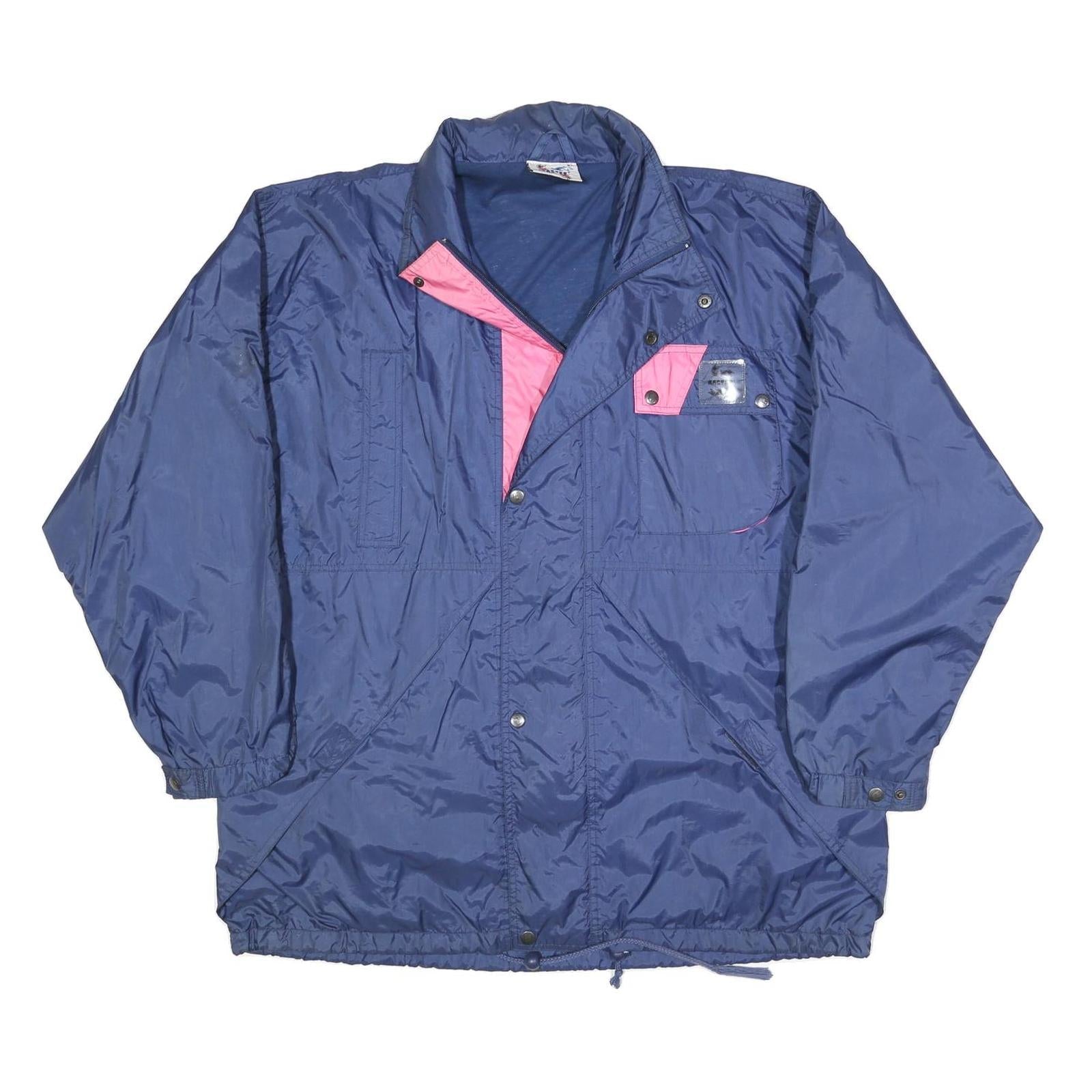 MASTER Mens Blue & Pink Zip Jacket XL Polyester Blend Plain Windbreaker Casual Refurbished - N/A refurbished available on Cerqular