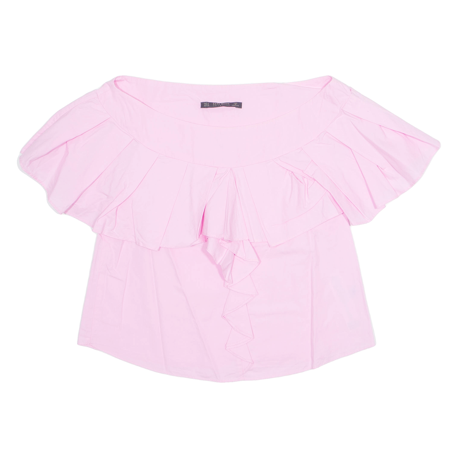 ZARA Womens Cropped Blouse Pink S Refurbished - N/A refurbished available on Cerqular