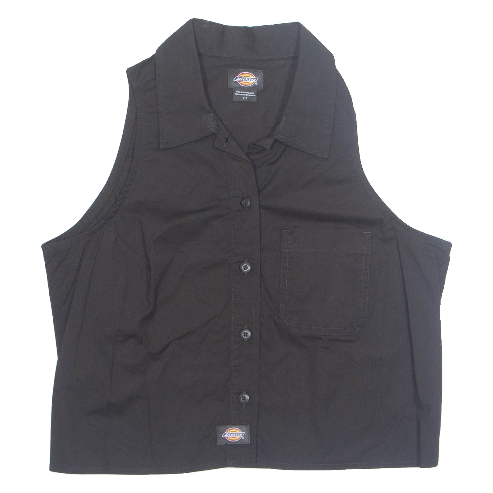 DICKIES Womens Shirt Black Collared Sleeveless S Refurbished - N/A refurbished available on Cerqular