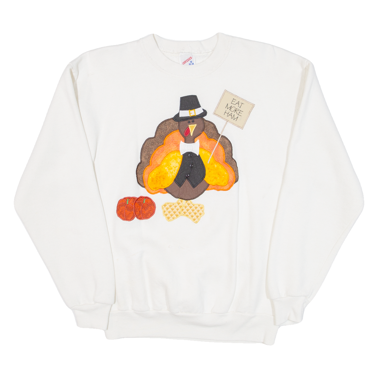 JERZEES Eat More Ham Womens Sweatshirt White M Refurbished - N/A refurbished available on Cerqular