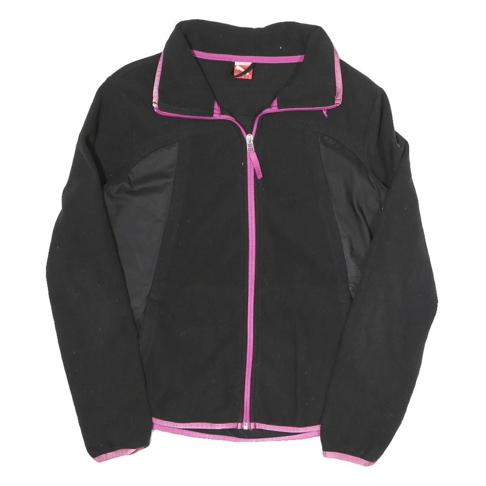 PUMA Womens Black & Pink Sportswear Jacket UK 12 Polyester Zip Casual Athletic Refurbished - N/A refurbished available on Cerqular