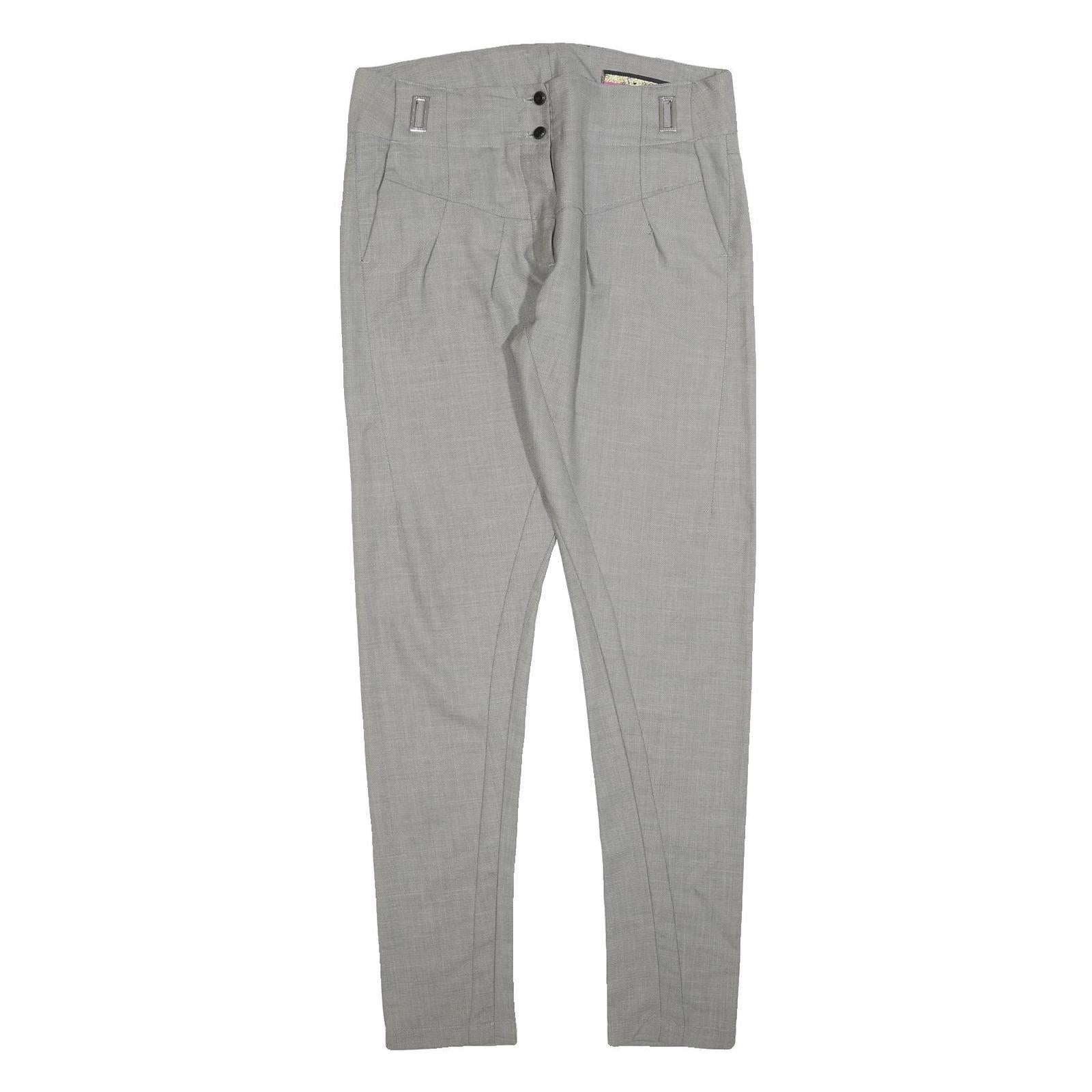 SILVIAN HEACH Womens Cotton Blend Grey Slim Tapered Trousers W34 L32 Elegant Fit Refurbished - N/A refurbished available on Cerqular