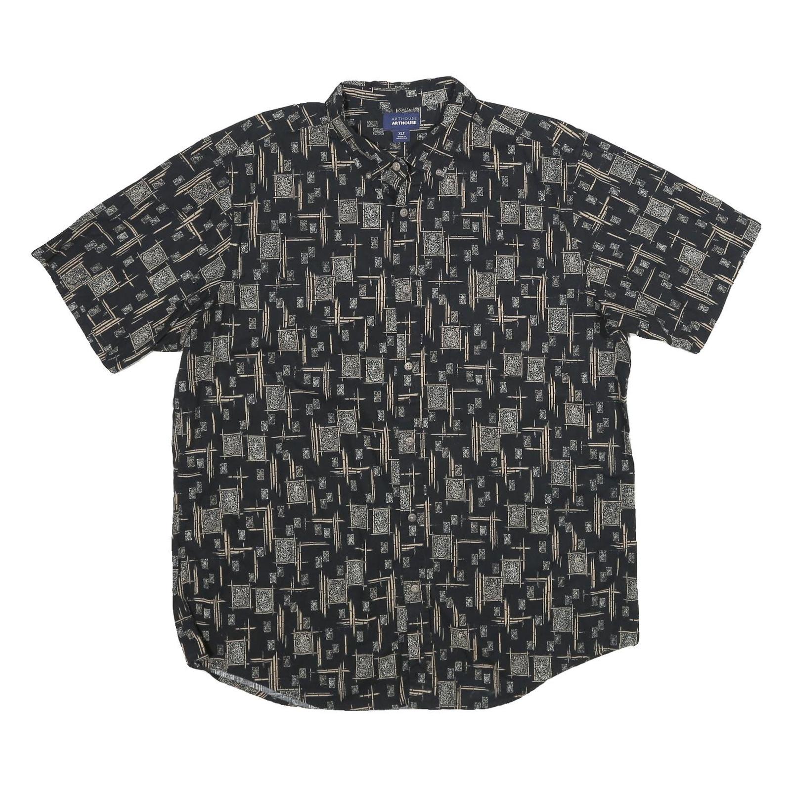 ARTHOUSE Mens Black Pattern Shirt XL Cotton Short Sleeve Casual Summer Refurbished - N/A refurbished available on Cerqular