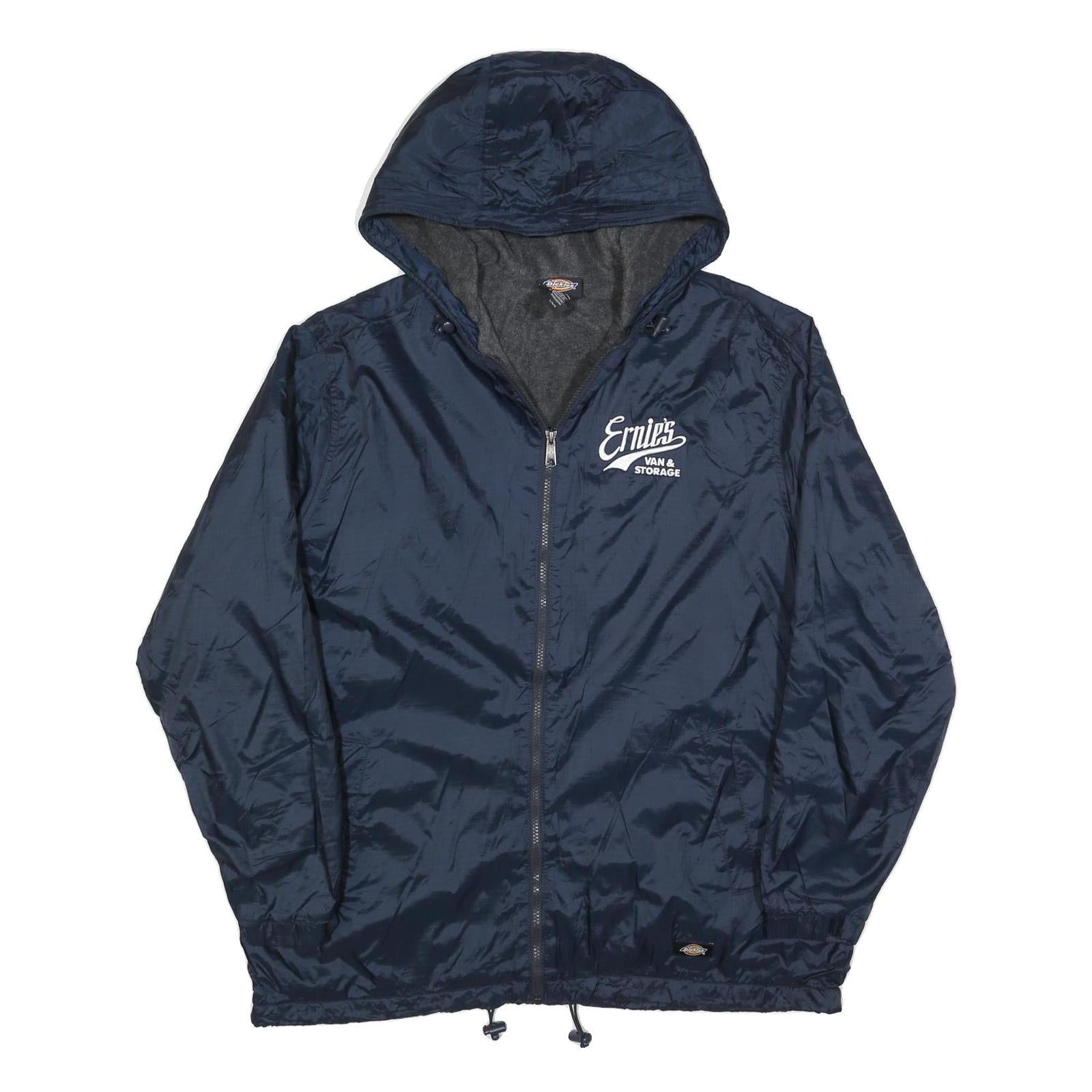 DICKIES Mens Navy Blue Zip Hooded Jacket L Polyester Blend Plain Workwear Refurbished - N/A refurbished available on Cerqular