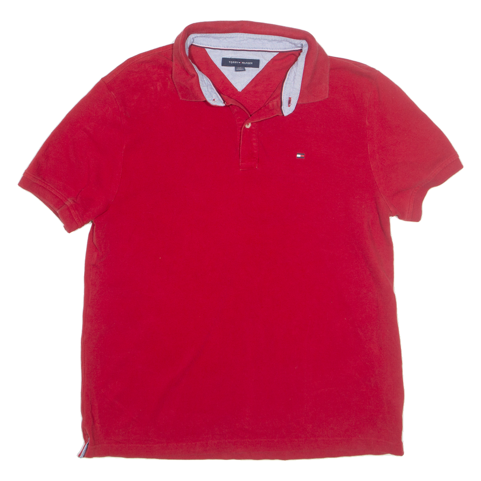 TOMMY HILFIGER Mens Polo Shirt Red L Refurbished - N/A refurbished available on Cerqular