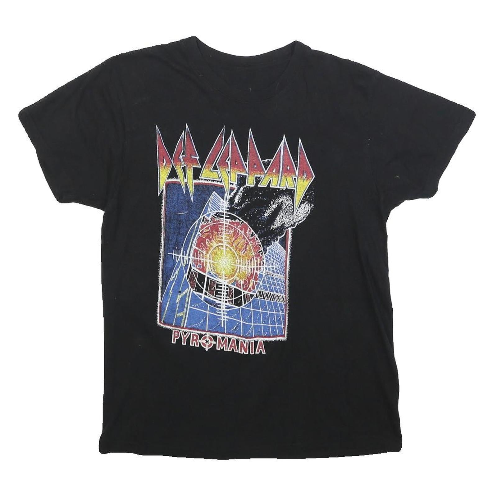 DEF LEPARD Womens Black Graphic T-Shirt M Short Sleeve Crew Neck Band Vintage Refurbished - N/A refurbished available on Cerqular