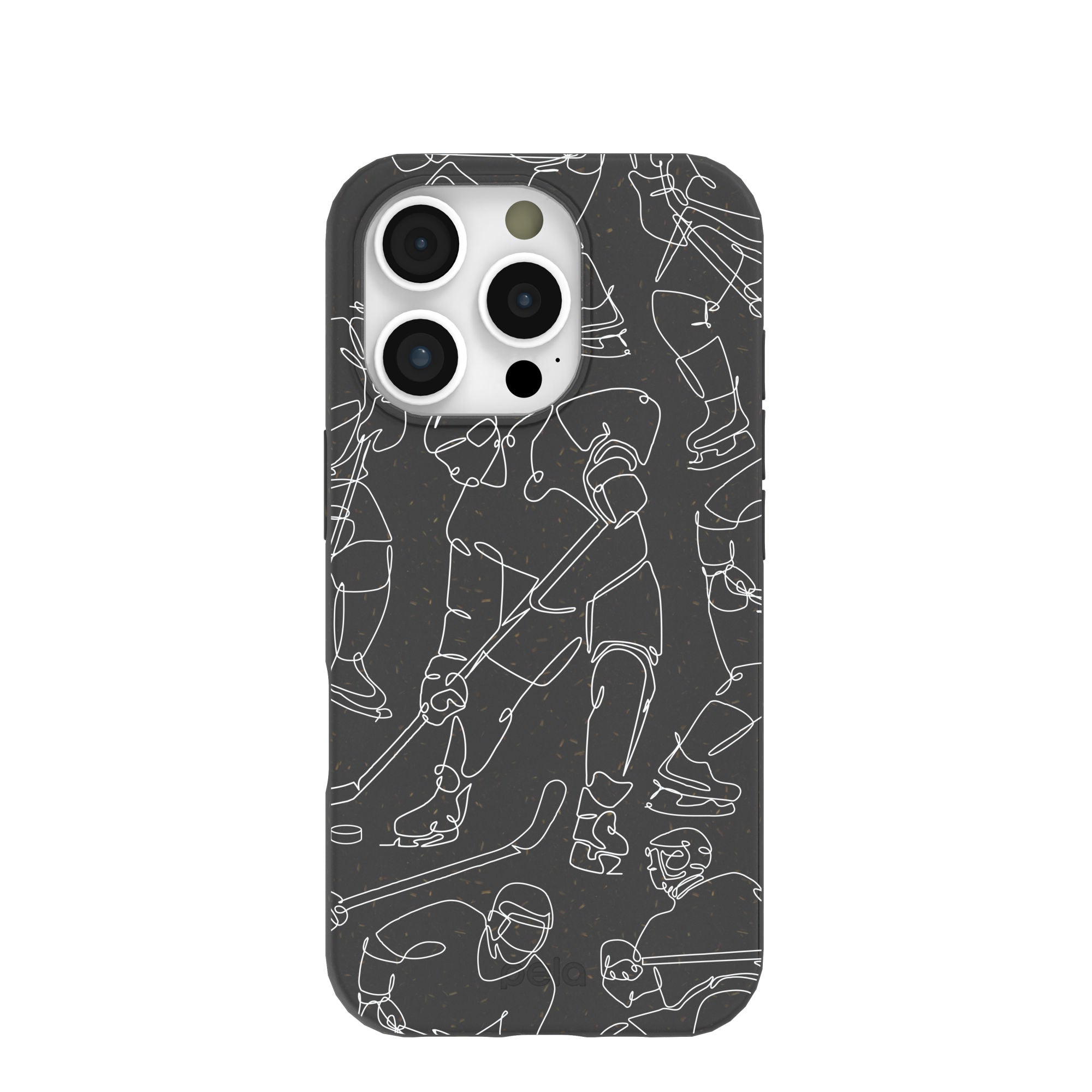 Black Play Sketch iPhone 16 Pro Case Refurbished - Pela Case refurbished available on Cerqular