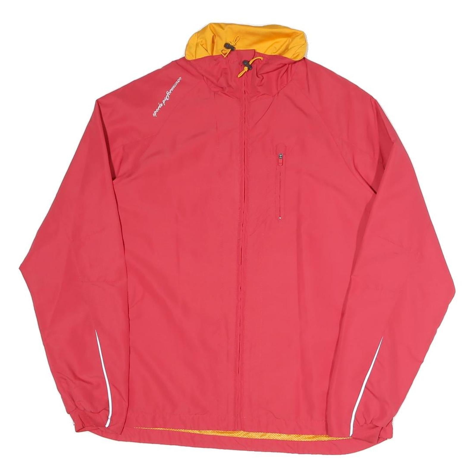 SPORTS PERFORMANCE Womens Red & Yellow Outdoor Jacket UK 14 Polyester Blend Zip Refurbished - N/A refurbished available on Cerqular