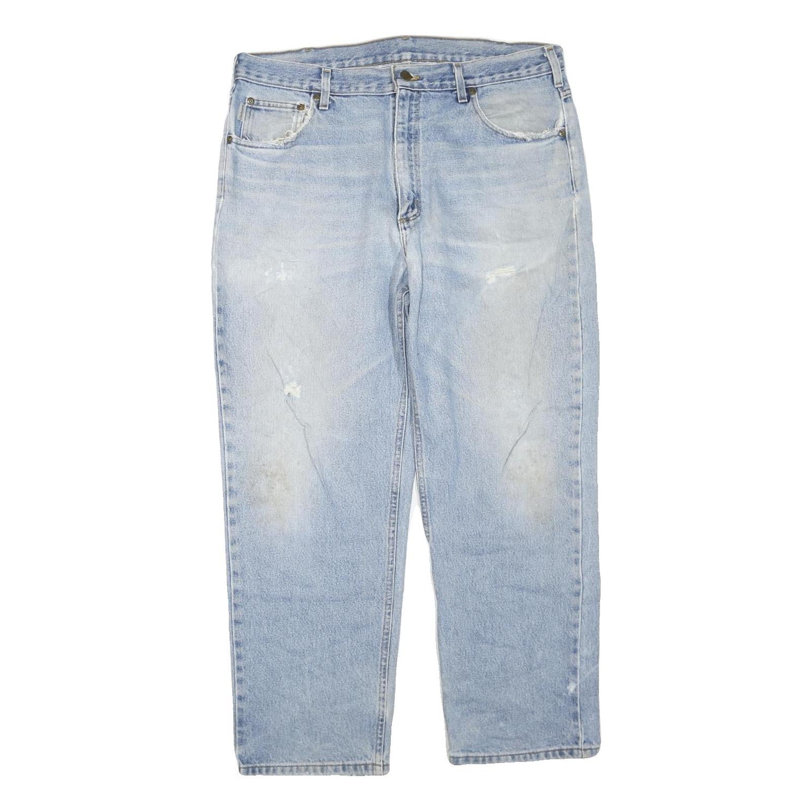 CARHARTT Mens Regular Fit Blue Denim Jeans W38 L29 Relaxed Cotton Blend Zip Refurbished - N/A refurbished available on Cerqular