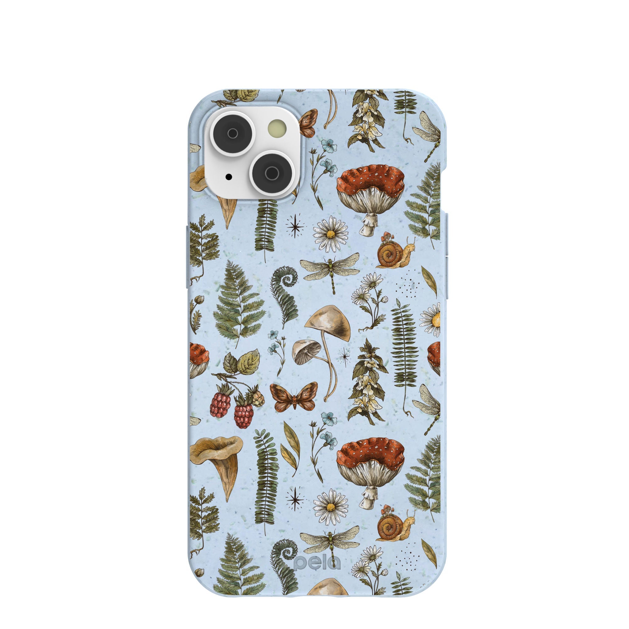 Powder Blue Nature walks iPhone 14 Plus Case Refurbished - Pela Case refurbished available on Cerqular
