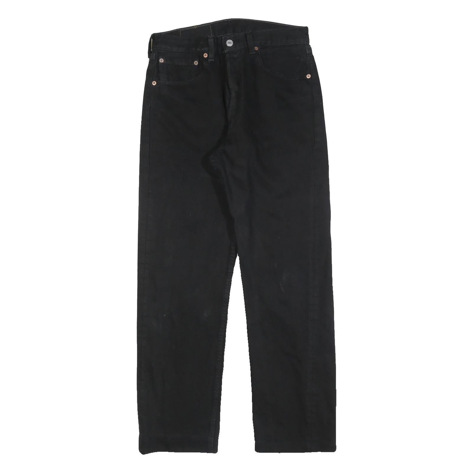 LEVI'S 501 Mens Regular Black Denim Raw Jeans W31 L28 Classic Button Fly Refurbished - N/A refurbished available on Cerqular