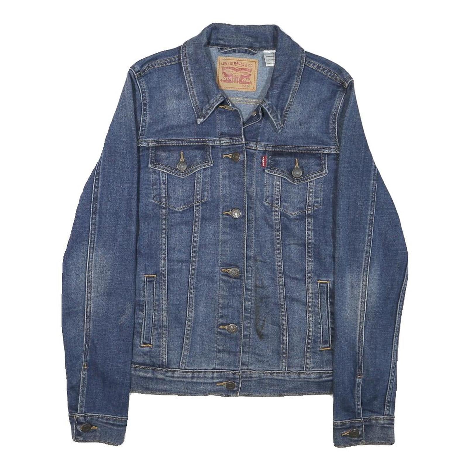 LEVI'S Womens Blue Denim Jacket M Cotton Blend Button Closure Classic Fit Refurbished - N/A refurbished available on Cerqular