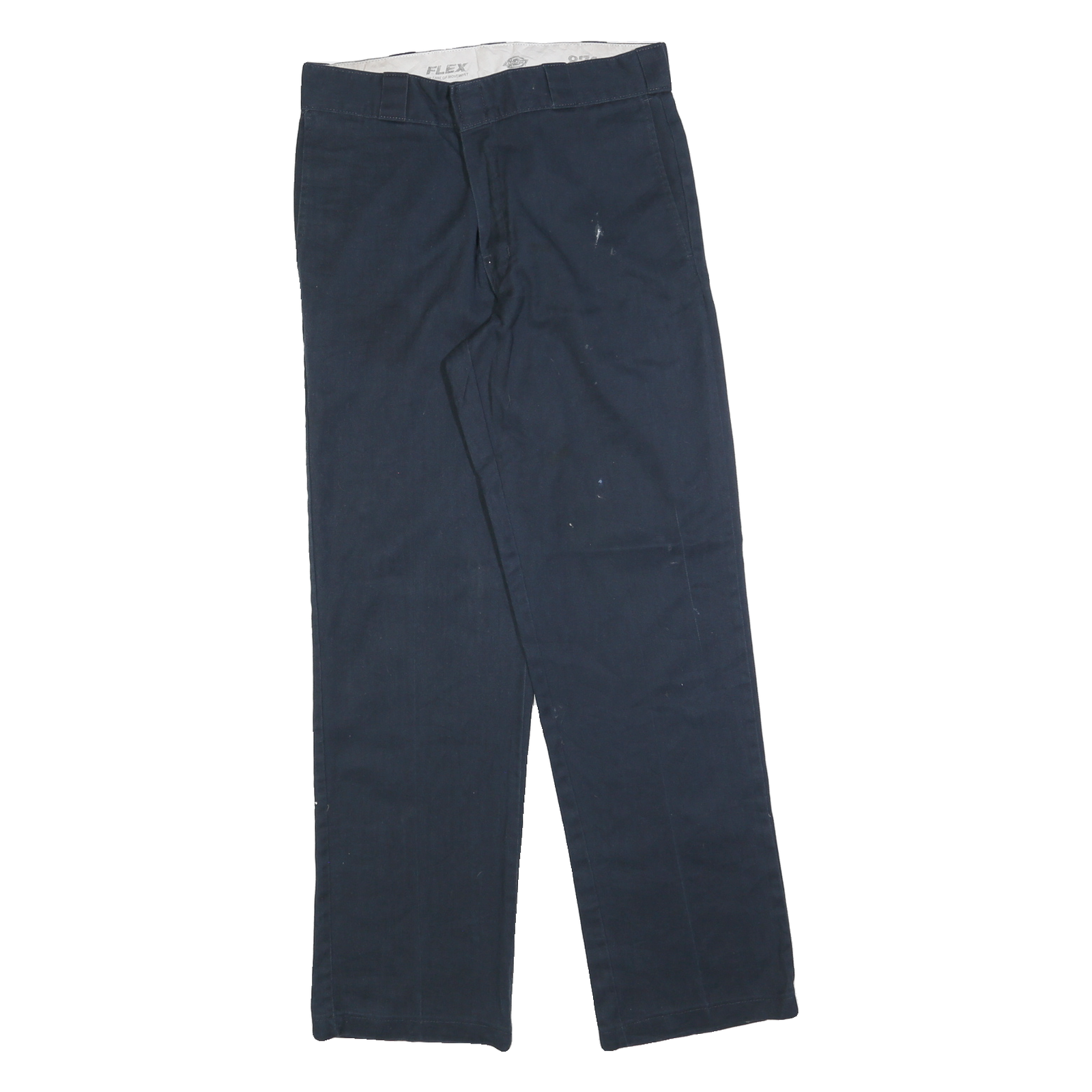 DICKIES Mens Cotton Blend Navy Regular Straight Trousers W32 L32 Workwear Zip Refurbished - N/A refurbished available on Cerqular