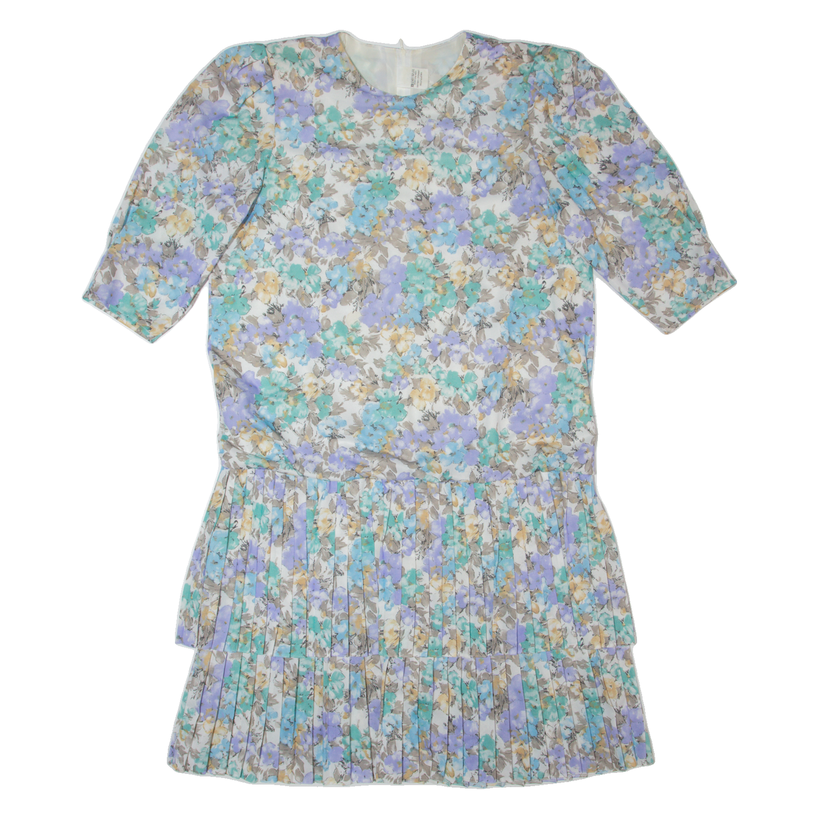 Womens Shift Dress Cream 80s Floral Midi XL Refurbished - N/A refurbished available on Cerqular