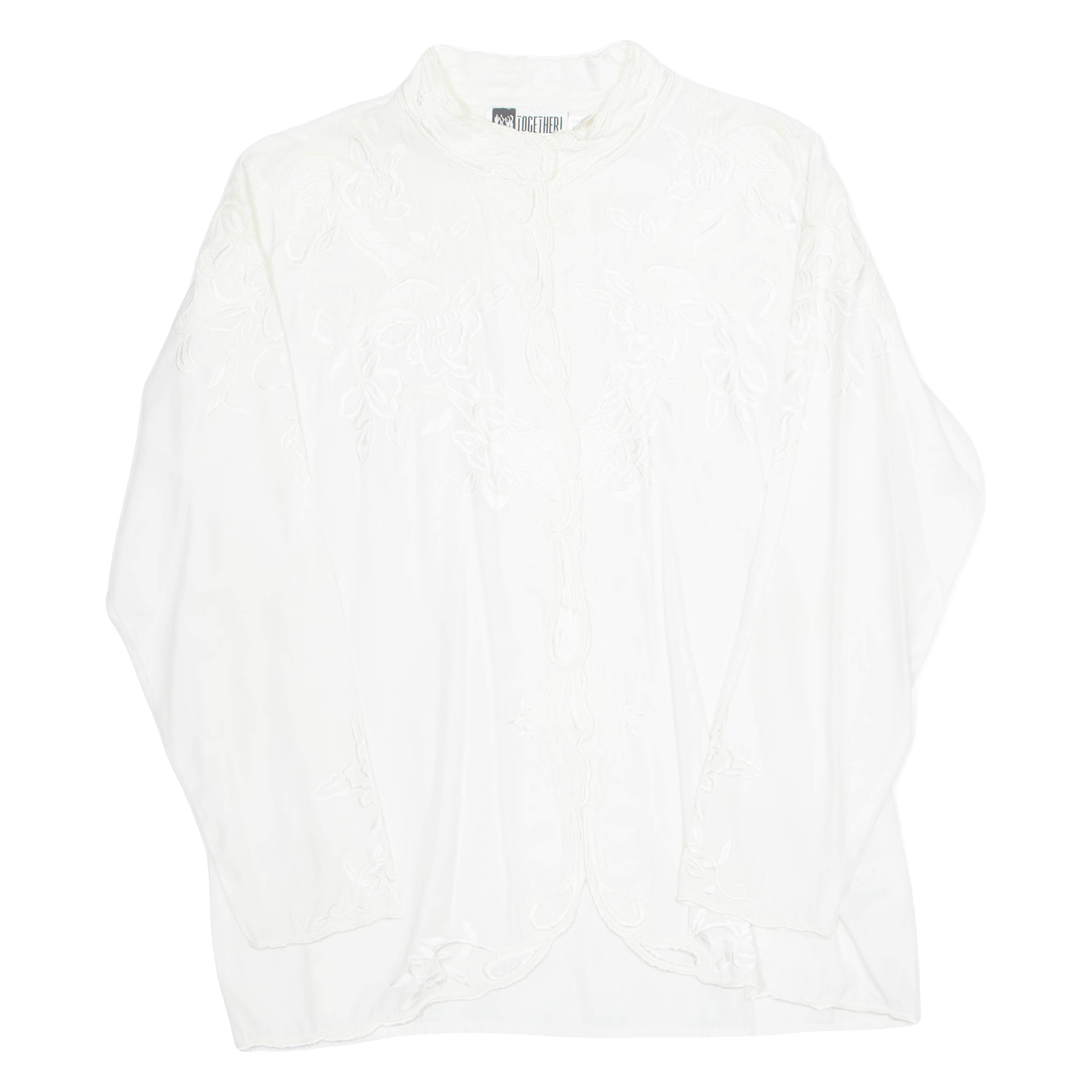 TOGETHER Womens Oversized Blouse White Long Sleeve XL Refurbished - N/A refurbished available on Cerqular