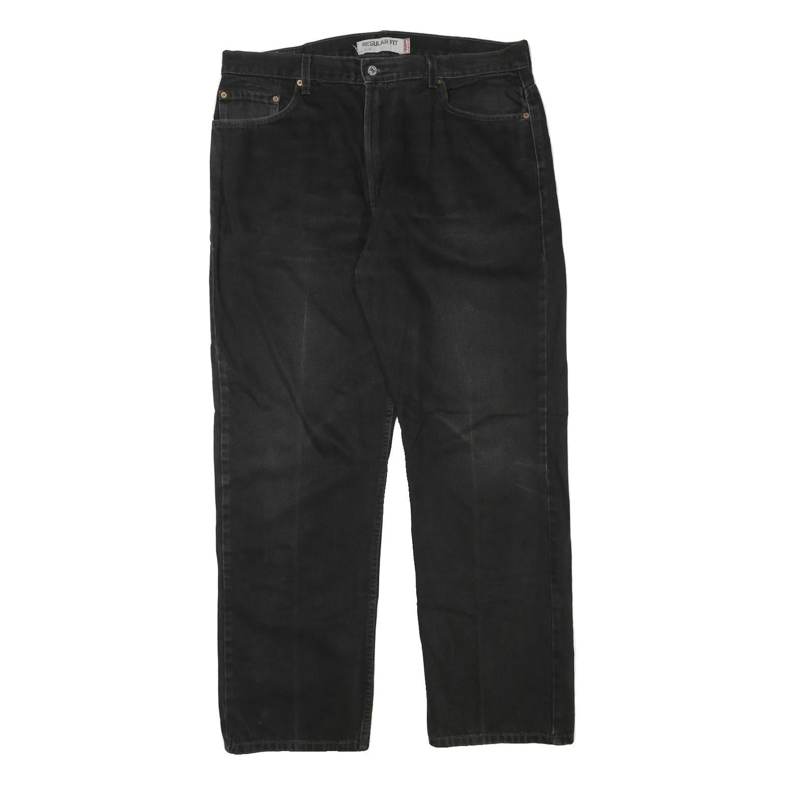 LEVI'S 505 Mens Regular Fit Straight Denim Jeans Black W38 L32 Classic Zip Refurbished - N/A refurbished available on Cerqular