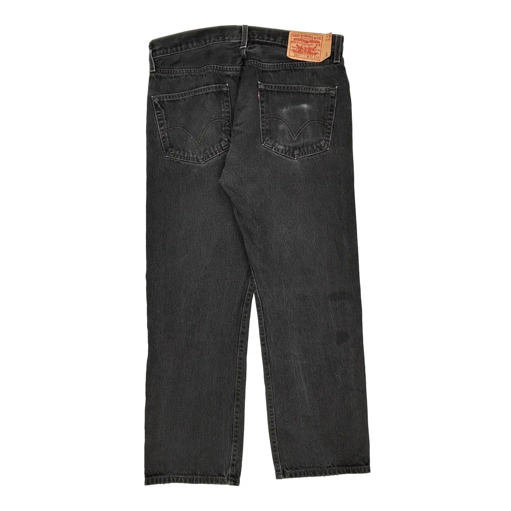 Levis Jeans - 36W 32L Black Cotton Refurbished - Thrifted (note: this is a term often used to describe second- refurbished available on Cerqular