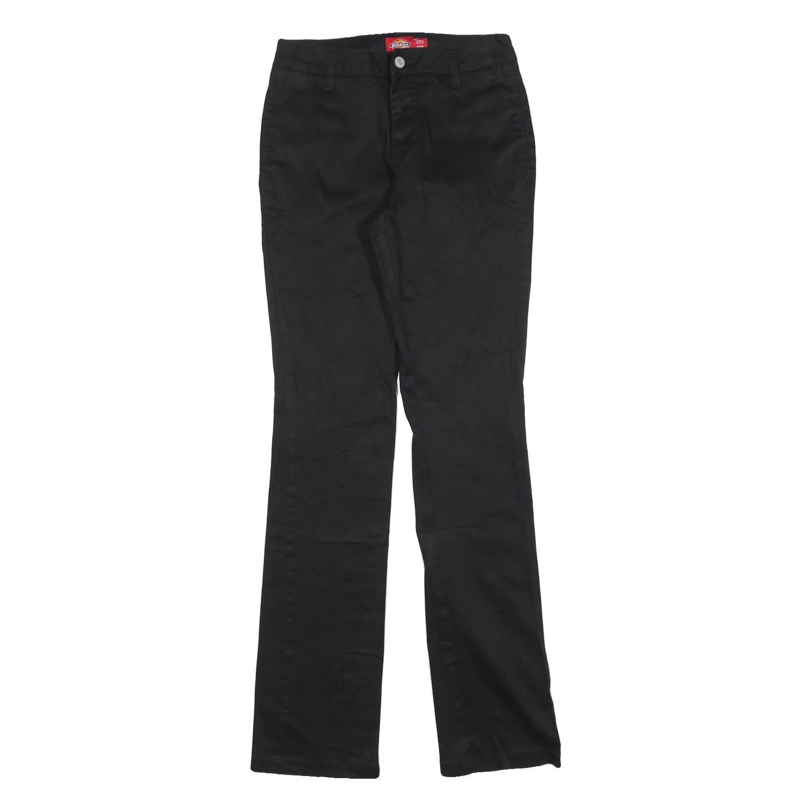 DICKIES Womens Cotton Blend Black Slim Straight Trousers W26 L32 Zip Closure Refurbished - N/A refurbished available on Cerqular