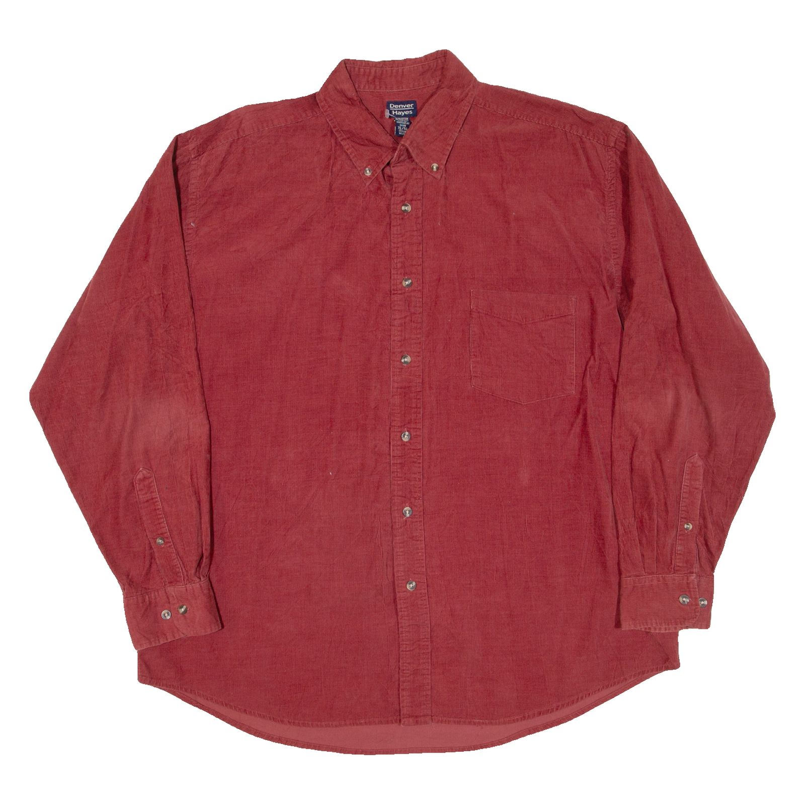 DENVER HAYES Mens Corduroy Shirt Red Long Sleeve XL Refurbished - N/A refurbished available on Cerqular