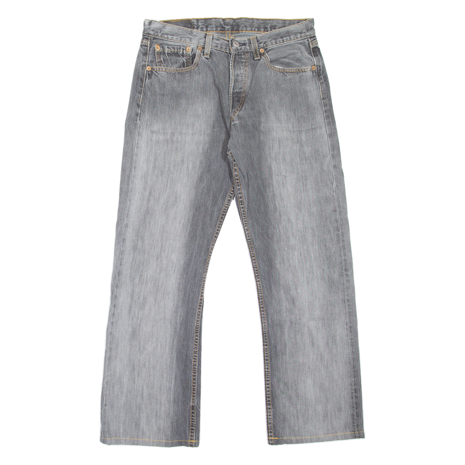 LEVI'S 501 Jeans Customised Mens Grey Regular Straight Stone Wash W32 L27 Refurbished - N/A refurbished available on Cerqular
