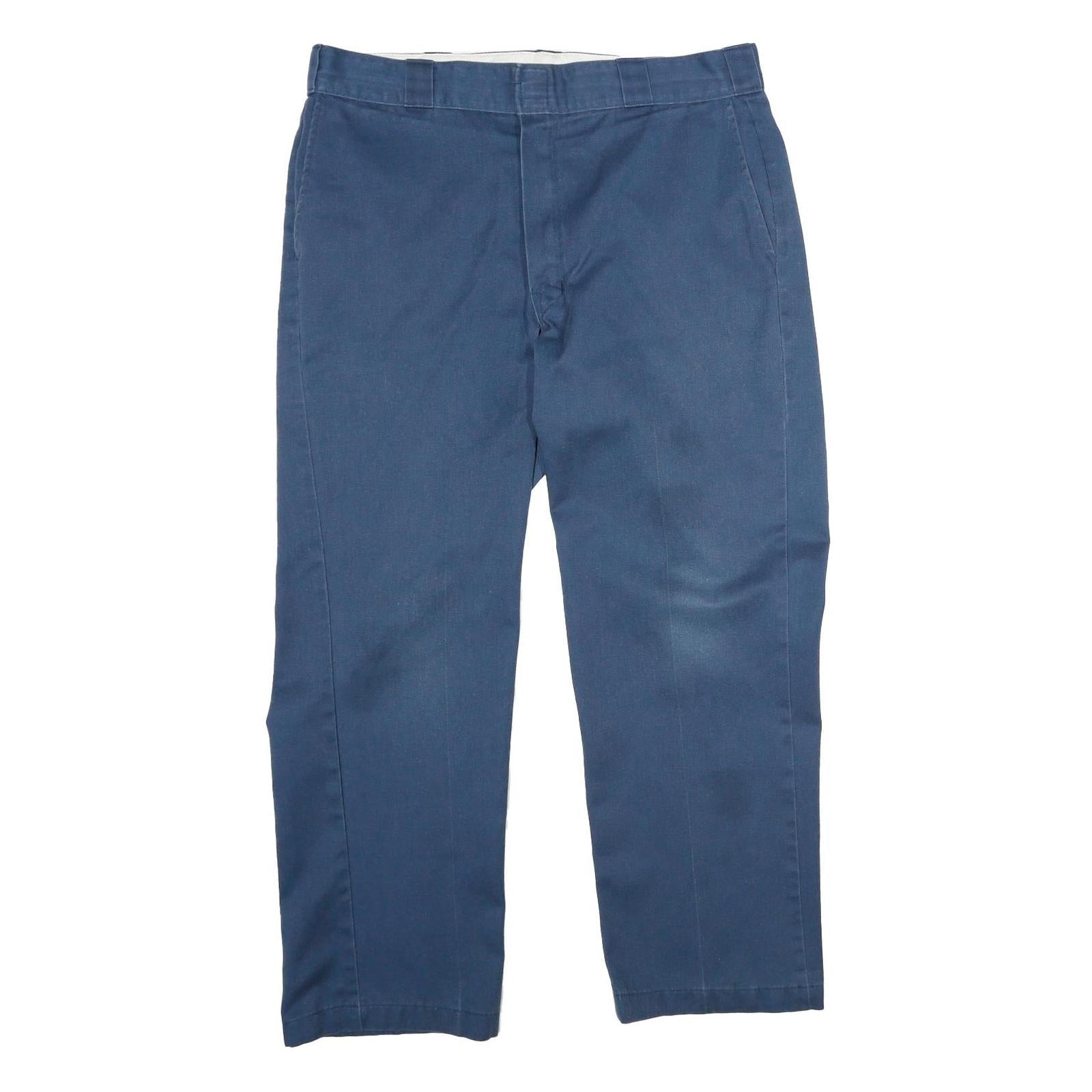 DICKIES Mens Polyester Blend Navy Classic Straight Trousers W38 L30 Workwear Zip Refurbished - N/A refurbished available on Cerqular