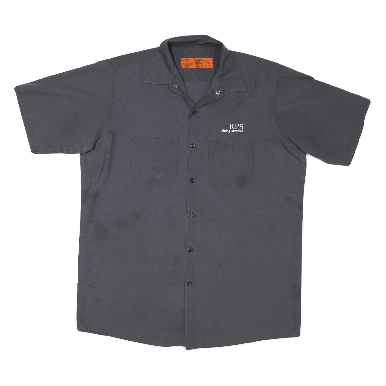 RED KAP Mens Black Workwear Button Shirt L Cotton Blend Short Sleeve Refurbished - N/A refurbished available on Cerqular