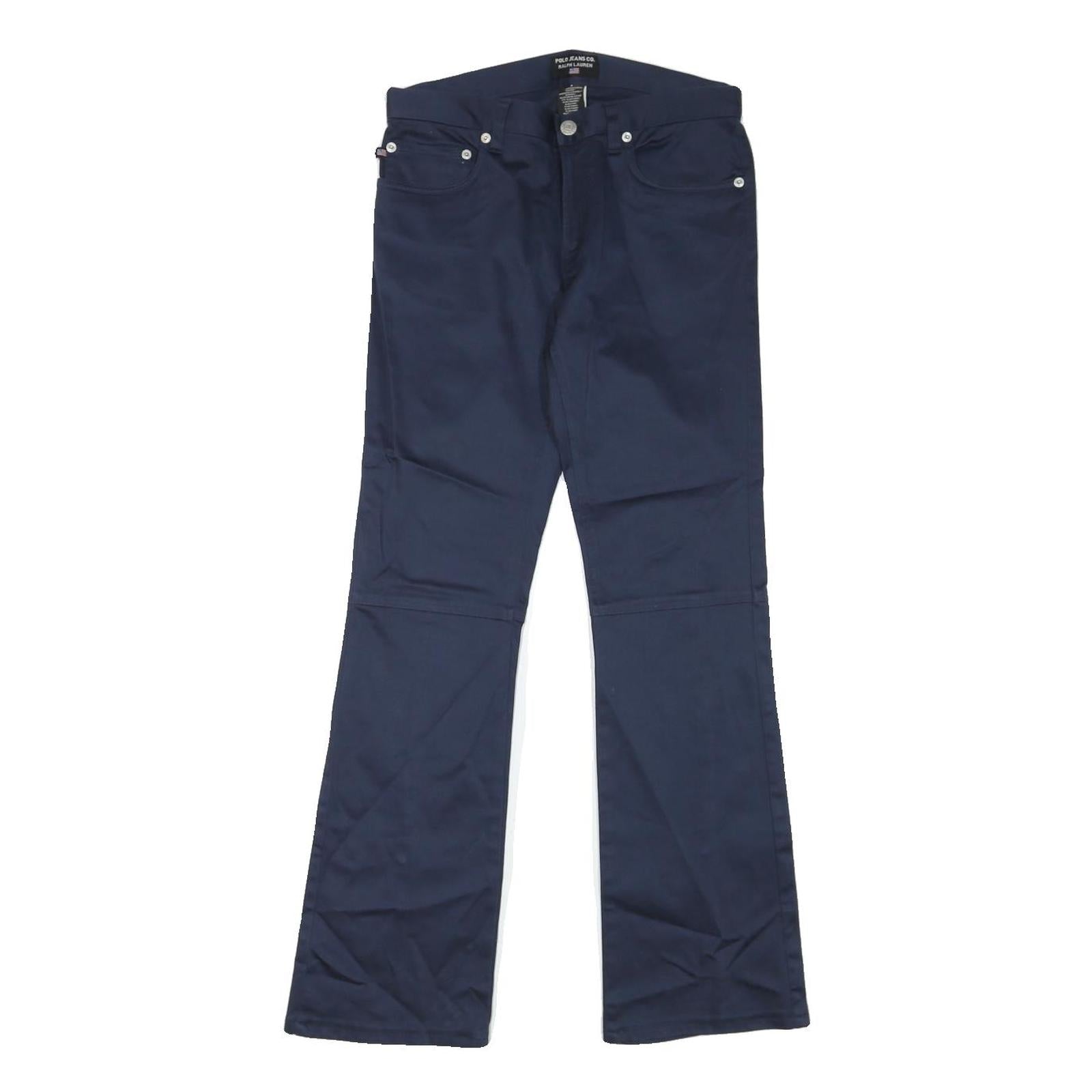 RALPH LAUREN POLO JEANS COMPANY Womens Cotton Blend Navy Regular Bootcut Refurbished - N/A refurbished available on Cerqular