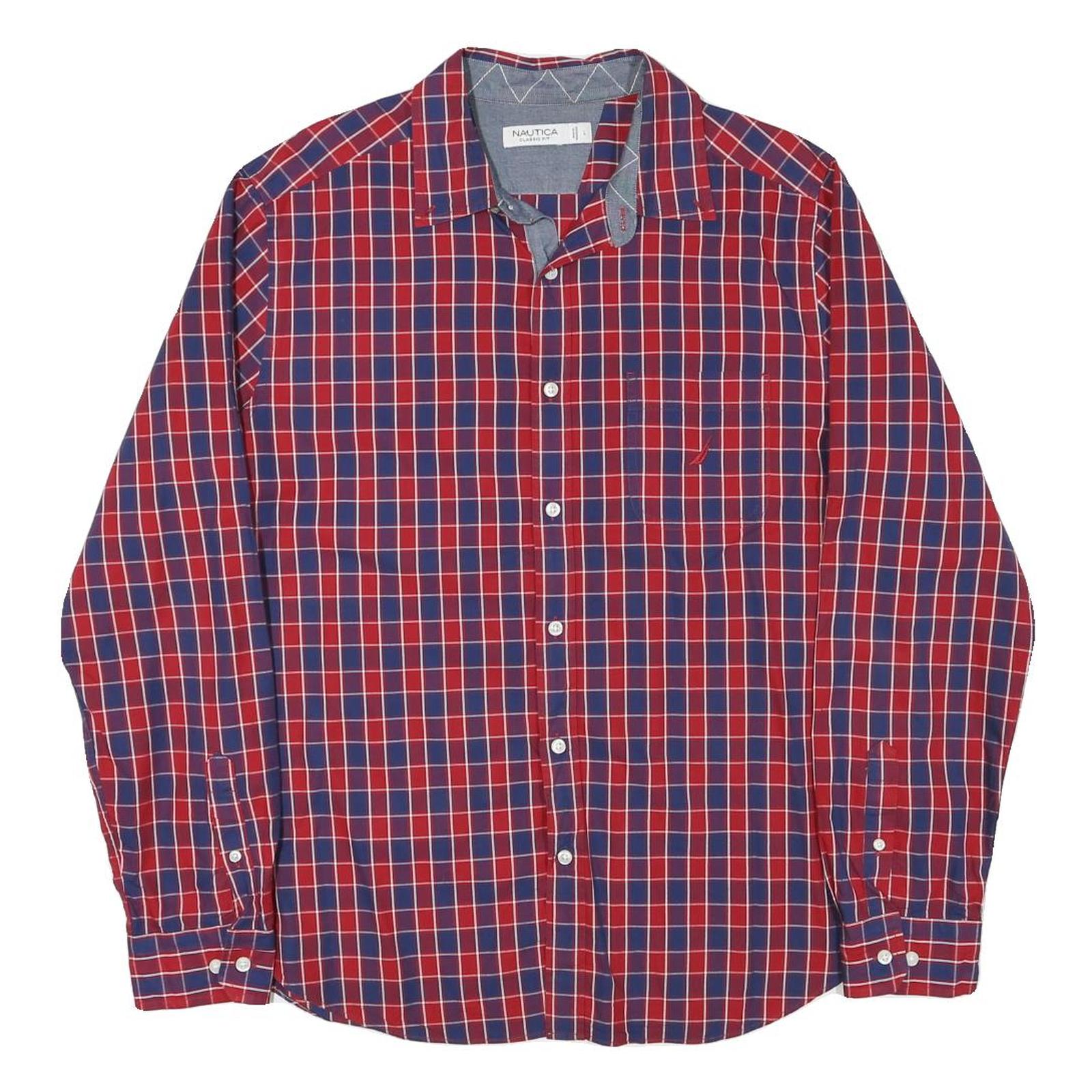 Buy NAUTICA Mens Red & Blue Checked Cotton Blend Shirt L Classic Fit Long Sleeve Refurbished - $25.99 NAUTICA Mens Red & Blue Checked Cotton Blend Shirt L Classic Fit Long Sleeve Refurbished - N/A refurbished available on Cerqular