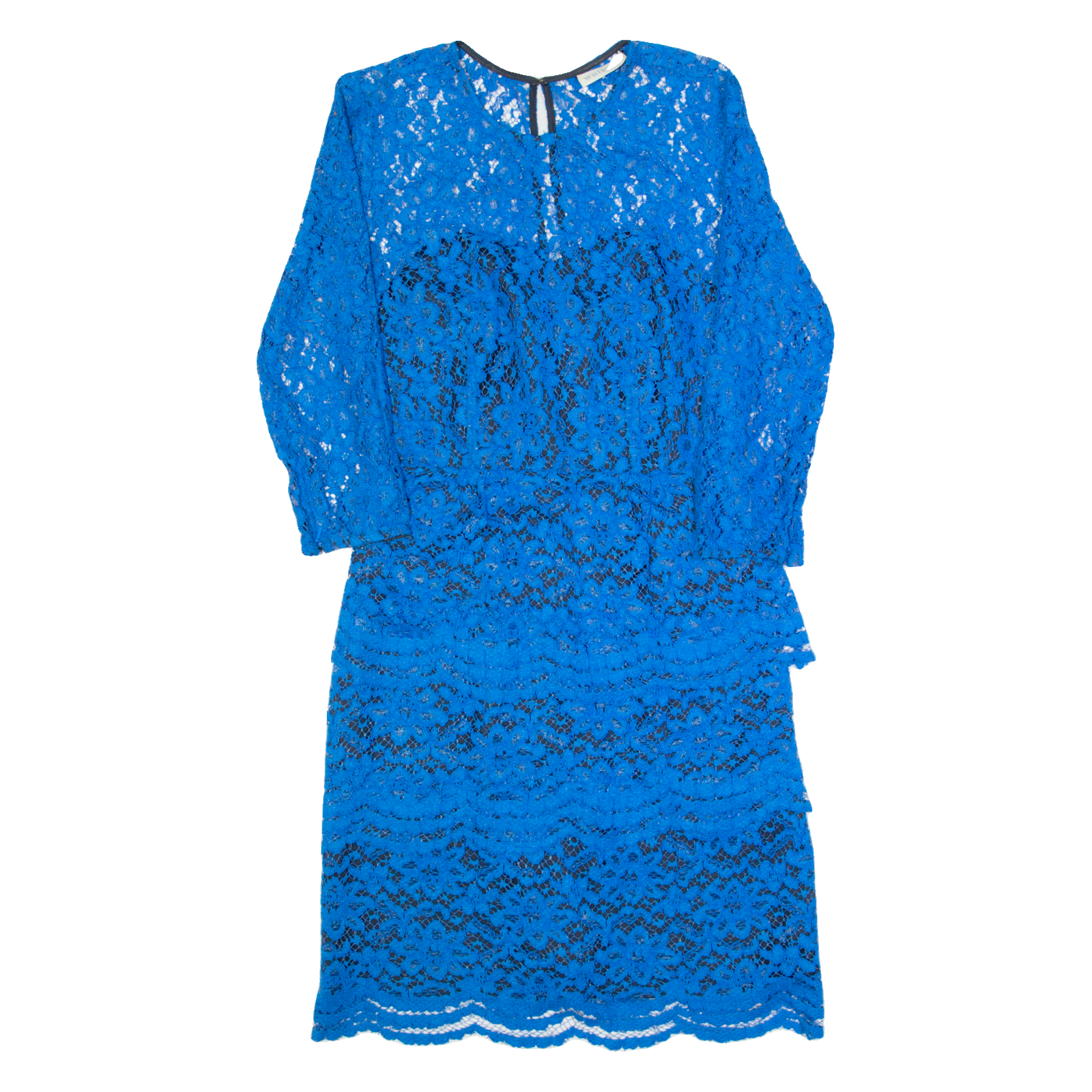 WHISTLES Womens Pencil Dress Blue Lace Long Sleeve Knee Length UK 6 Refurbished - N/A refurbished available on Cerqular