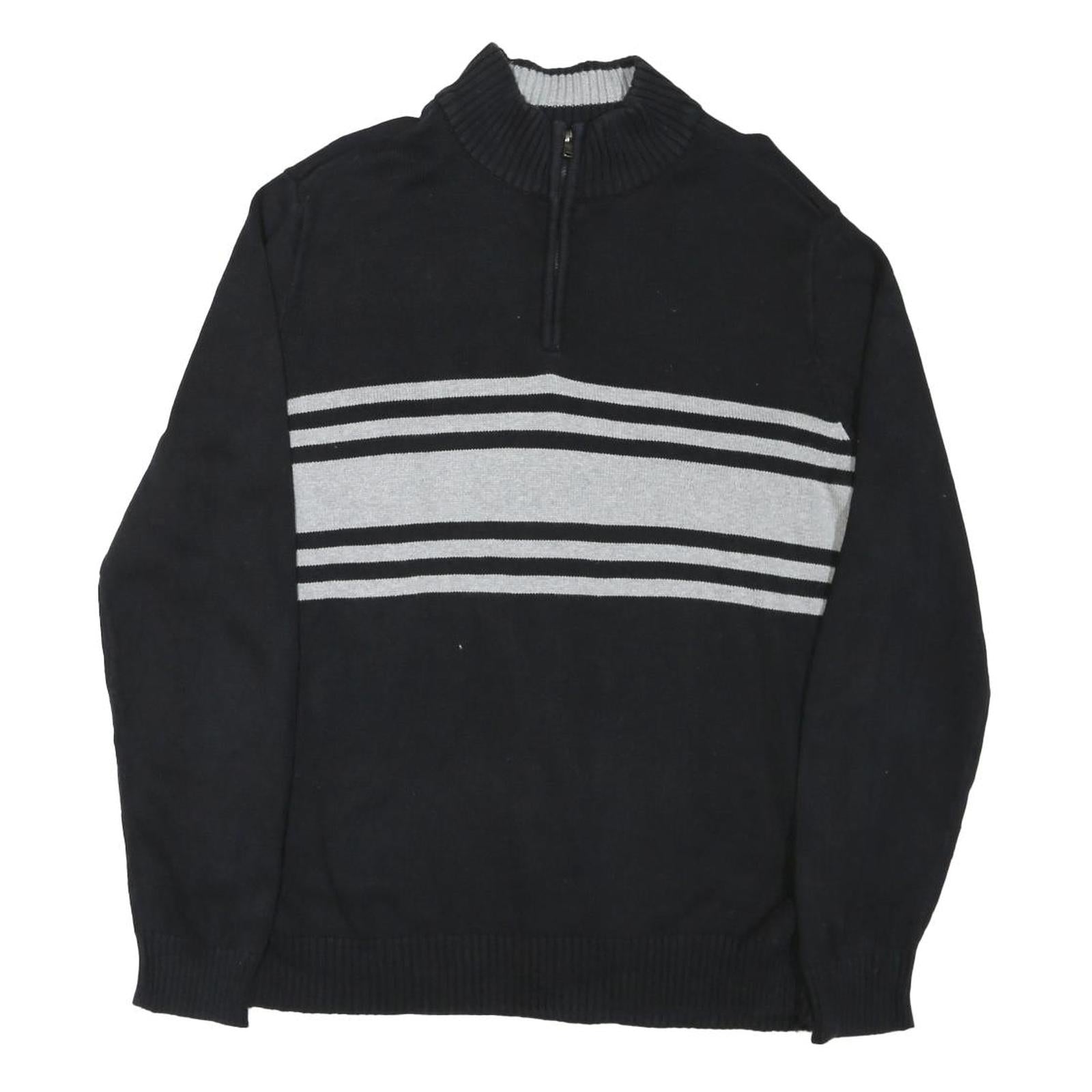 CHAPS Mens Black & Grey Patterned Pullover Jumper Crew Neck Basic Knit M Refurbished - N/A refurbished available on Cerqular