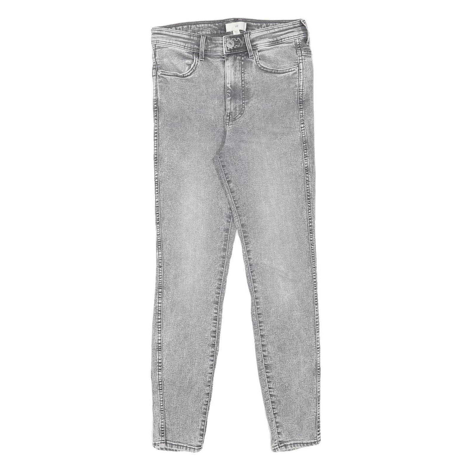 H&M Womens Jeans Grey Slim Skinny Denim W26 L25 Stretch Cotton Blend Zip Refurbished - N/A refurbished available on Cerqular